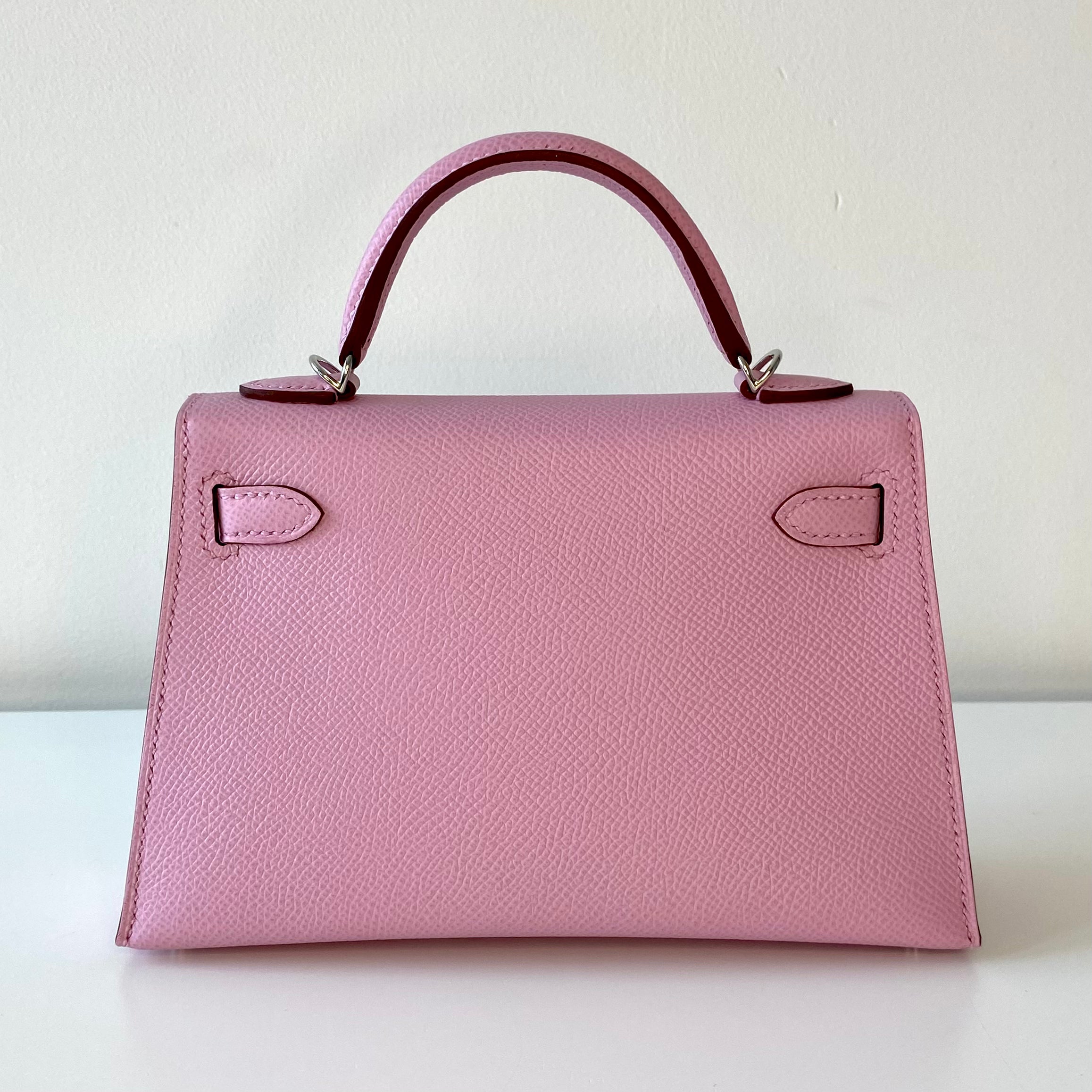 Authentic Hermès Kelly 20 Bag in Mauve Sylvester Epsom Leather with Palladium Hardware - Luxury Handbag for Women, Perfect for Work, Parties & Special Occasions