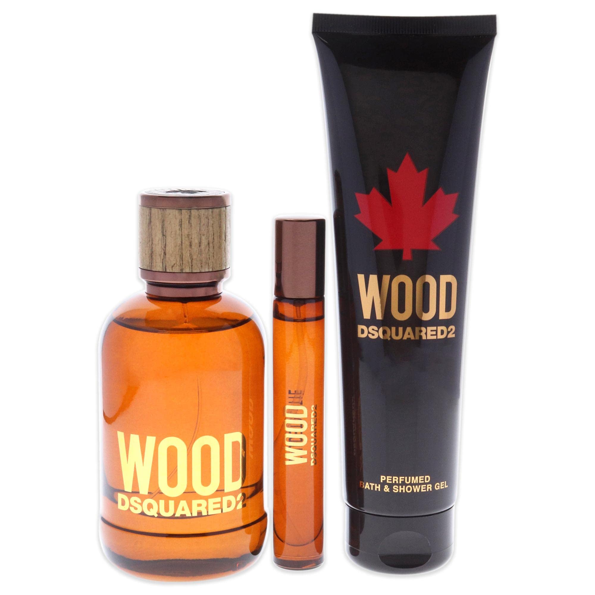 Dsquared2 Wood for Men 3 Piece Gift Set - Eau de Toilette, After Shave & Deodorant - Luxury Cologne Set for Him - Perfect for Date Night, Gifts & Special Occasions