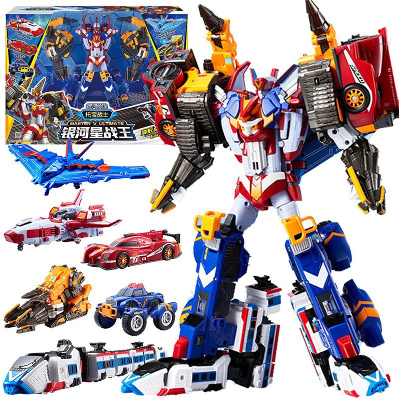 16'' Astro Transforming Robot Toy - 6-in-1 Convertible Car to Robot Action Figure | STEM Educational Toy for Kids Ages 3-12 | Perfect for Halloween, Christmas & Birthday Gifts | Interactive Play for Home, School & Party Activities (Model: MG-14''-4In1)