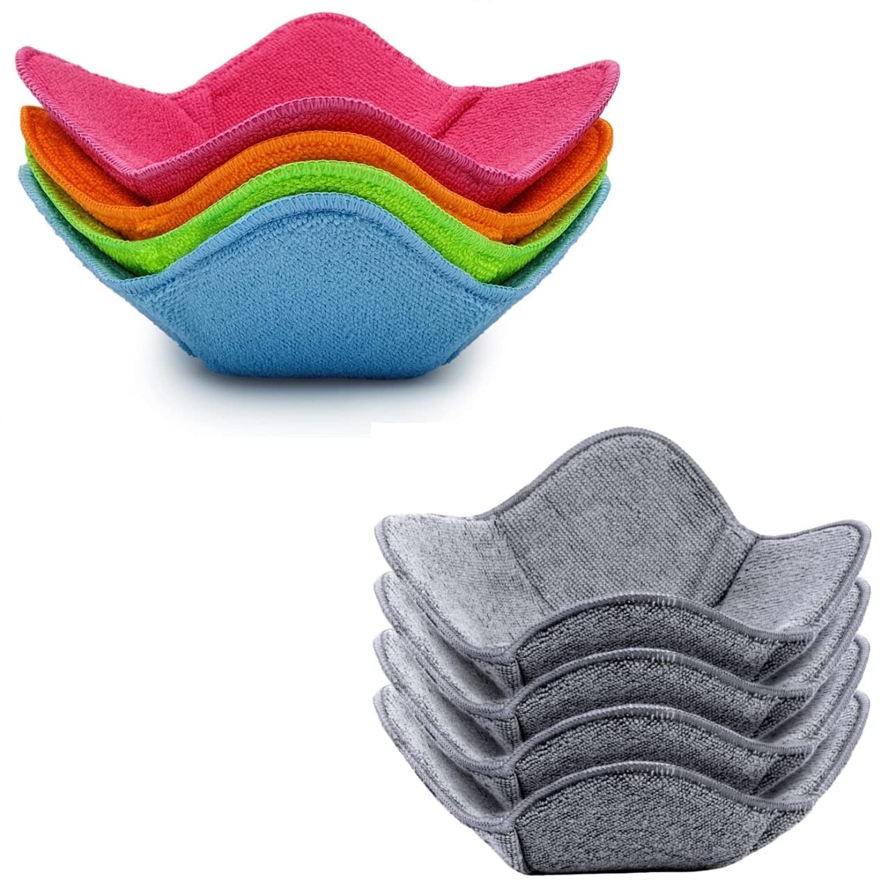 Microwave Bowl Holders Set - Heat Resistant Non-Slip Mix & Gray Silicone Grips for Hot Dishes - Perfect for Cooking, Serving & Reheating Food Safely