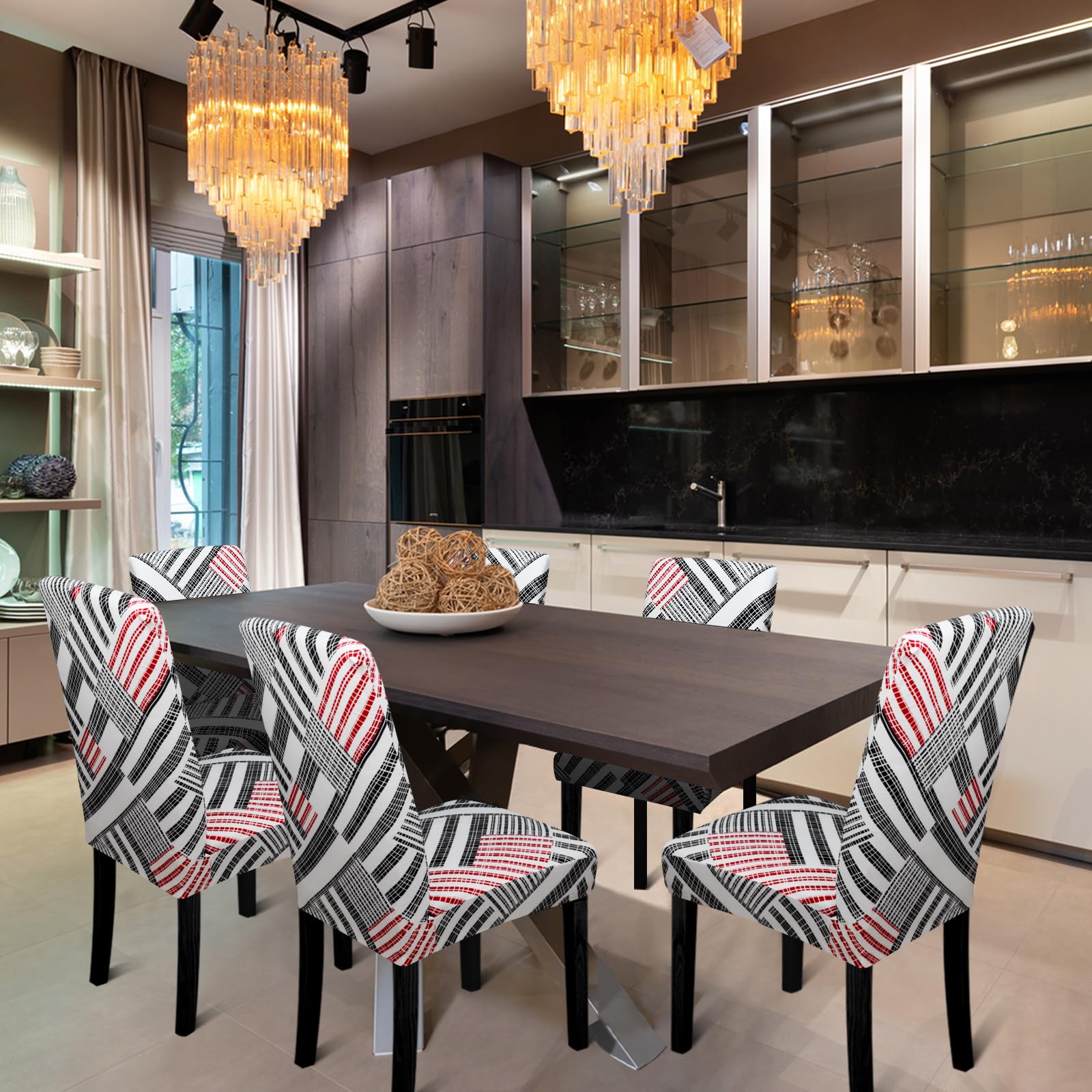 Stretch Dining Chair Covers Set of 4 - Washable Spandex Slipcovers for Kitchen, Hotel, Wedding & Home Decor - Perfect for Dining Room, Restaurant & Special Events