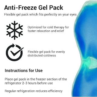 Jay Cooling Gel Eye Mask for Dark Circles & Dry Eyes – Soothing Relief for Eye Pain, Redness & Puffiness | Reusable Sleeping Eye Patches for Men & Women | Perfect for Travel, Work & Relaxation