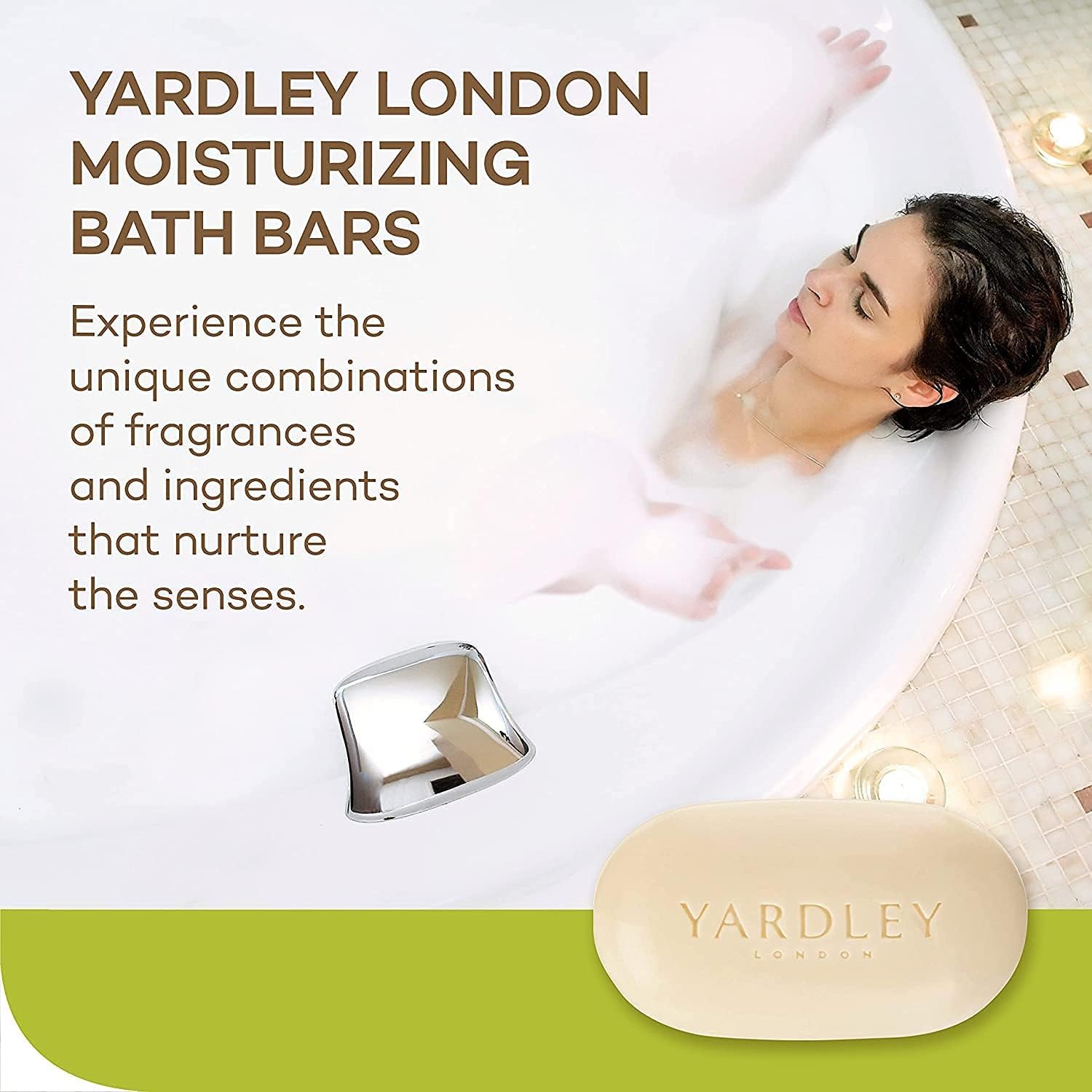 Yardley London Aloe & Avocado Moisturizing Soap Bar - 4.25 oz (Pack of 4) | Natural Skin Care for Dry & Sensitive Skin | Perfect for Shower, Bath & Travel