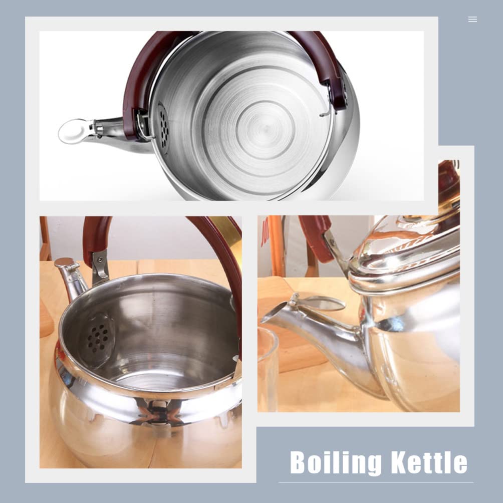 Wakauto Stainless Steel Whistling Tea Kettle - Ceramic Stovetop Teapot with Loud Whistle for Gas & Electric Stoves - Perfect for Home, Office & Outdoor Camping