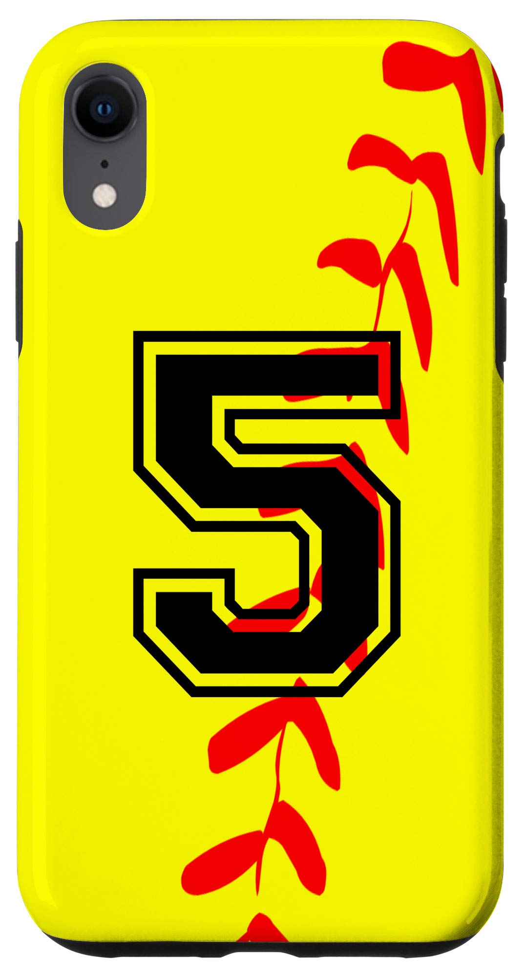 iPhone XR Softball Jersey Number #5 Case - Durable Protective Cover for Baseball & Softball Fans - Perfect for Games, Practices & Team Spirit