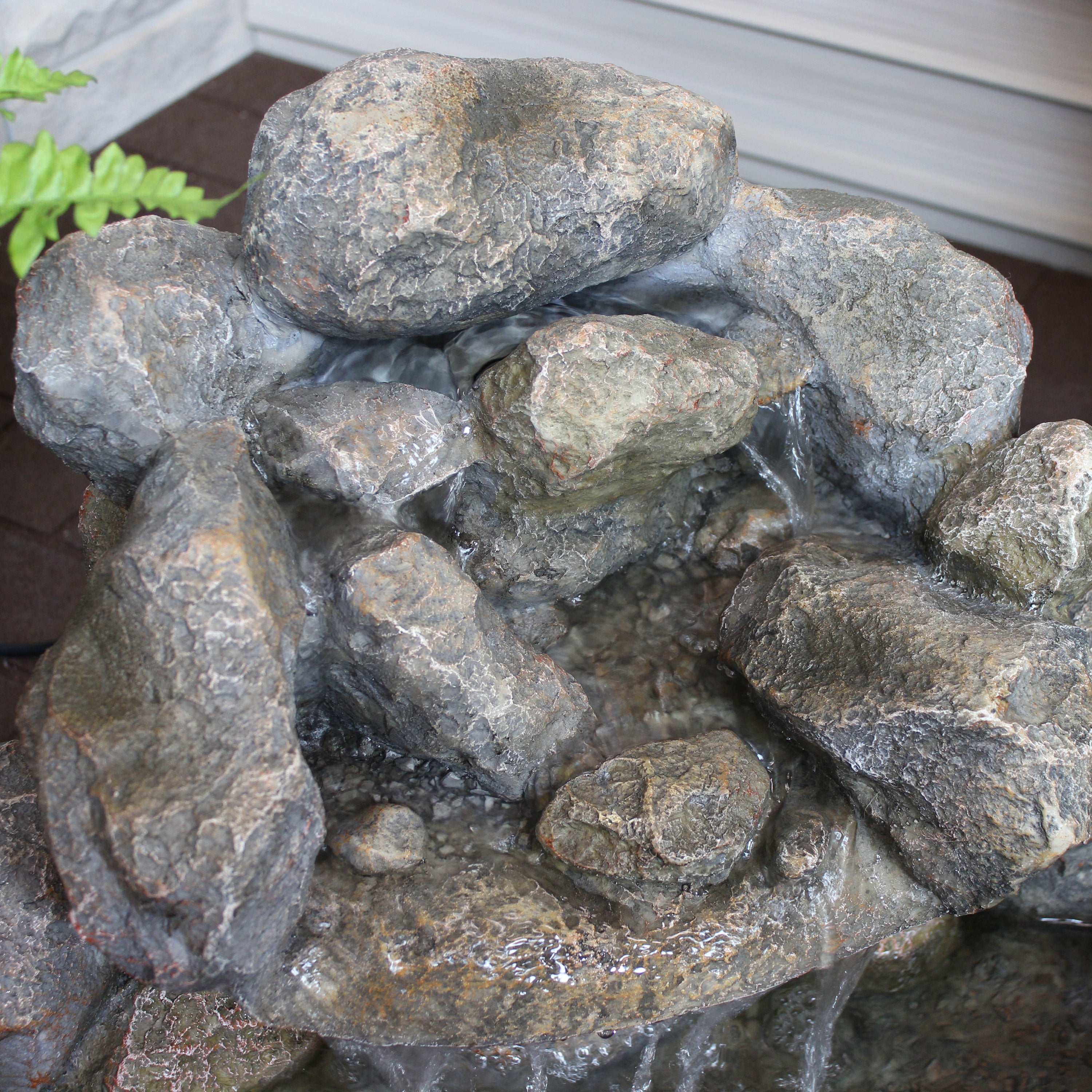 Sunnydaze Rocky Ravine Outdoor Water Fountain - 18 Inch Garden Decor with Natural Stone Design for Patio, Yard, and Landscape | Relaxing Water Feature for Backyard, Deck, or Outdoor Living Space