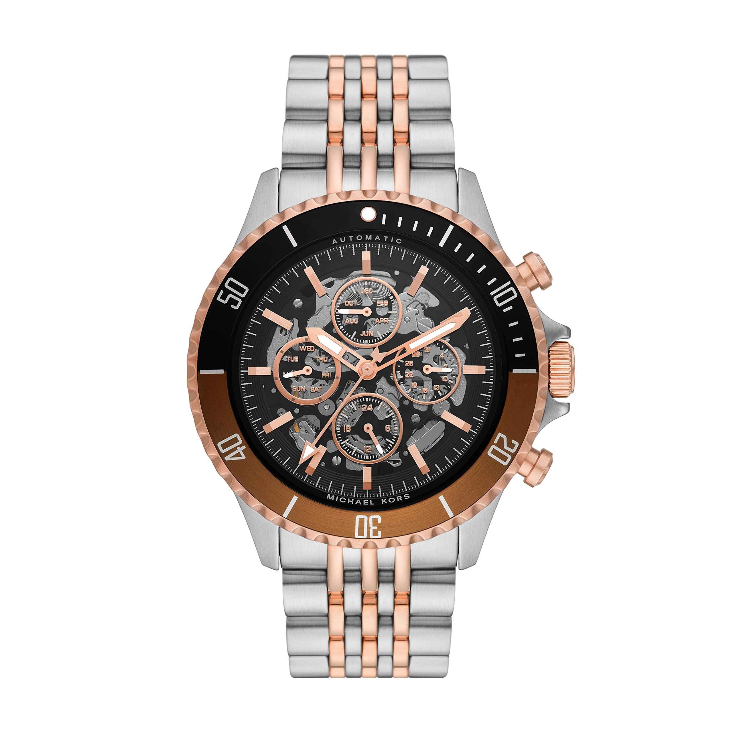 Michael Kors Bayville Chronograph Stainless Steel Watch for Men - Waterproof Luxury Dress & Casual Timepiece for Business, Office & Everyday Wear