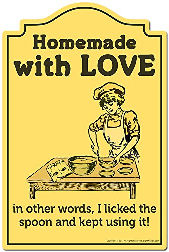 Lick The Spoon Funny Kitchen Sign - Indoor/Outdoor Home Decor for Garages, Living Rooms, Bedrooms & Offices | Personalized Gift by SignMission | Perfect for Housewarming, Birthday Gifts & Kitchen Decor