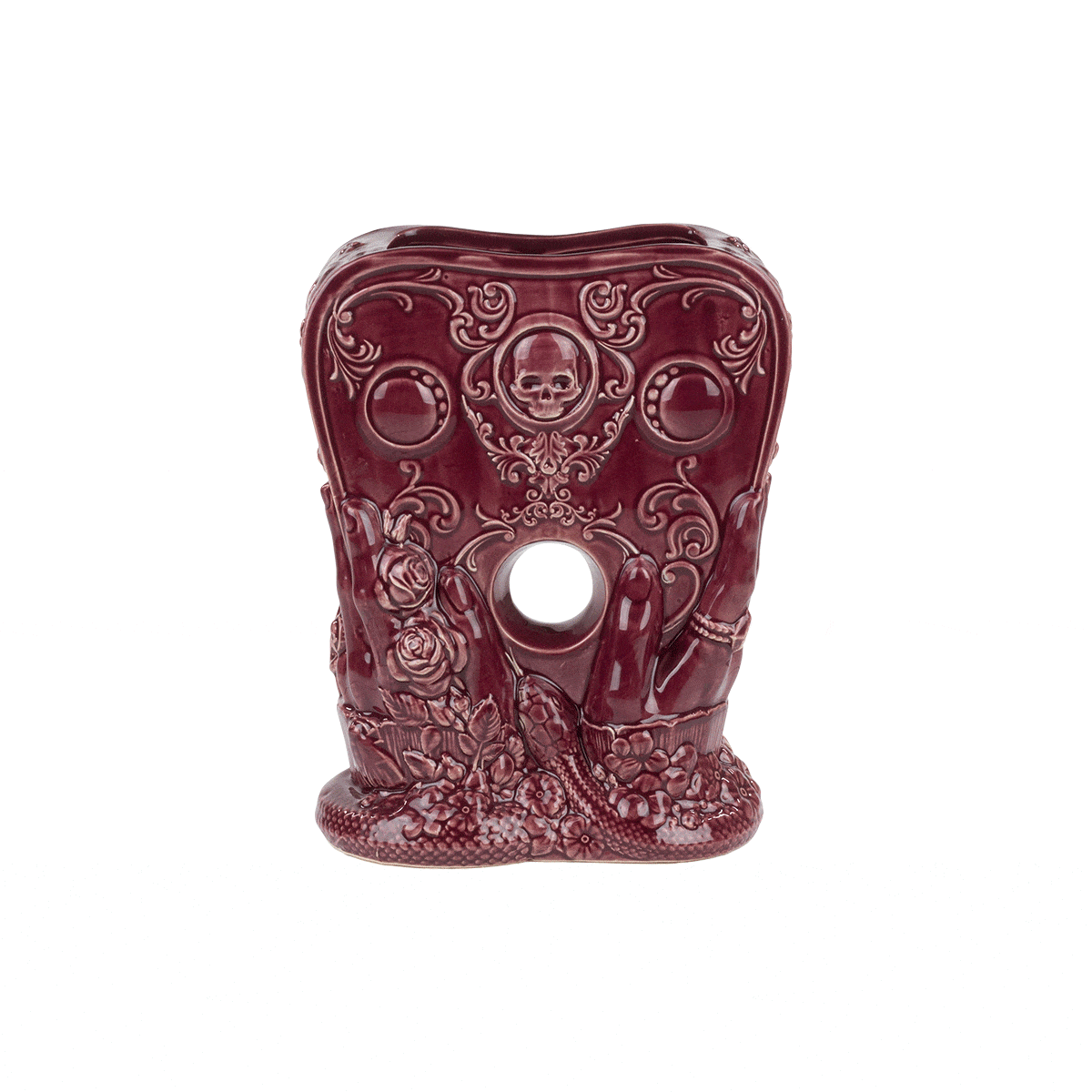 Death's Whisper Designer Series Tiki Mug - The Mauve Traveler | Handcrafted Ceramic Cocktail Cup for Tropical Drinks, Perfect for Luau Parties & Home Bar Decor