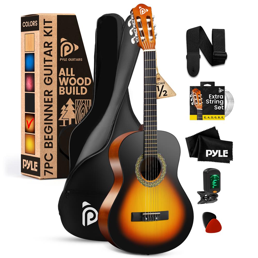 Complete Classic Acoustic Guitar Kit for Beginners - 6-String Full Size Guitar with Tuner, Strap, Picks & Case - Perfect for Learning, Practice & Live Performances