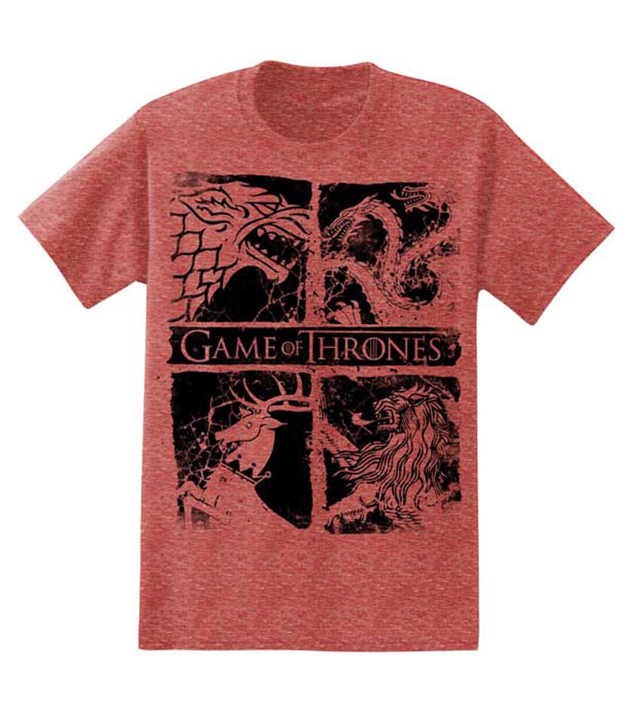 Game of Thrones Four Houses T-Shirt for Men | HBO Official Merchandise | Perfect for Cosplay, GOT Parties & Fantasy Fans