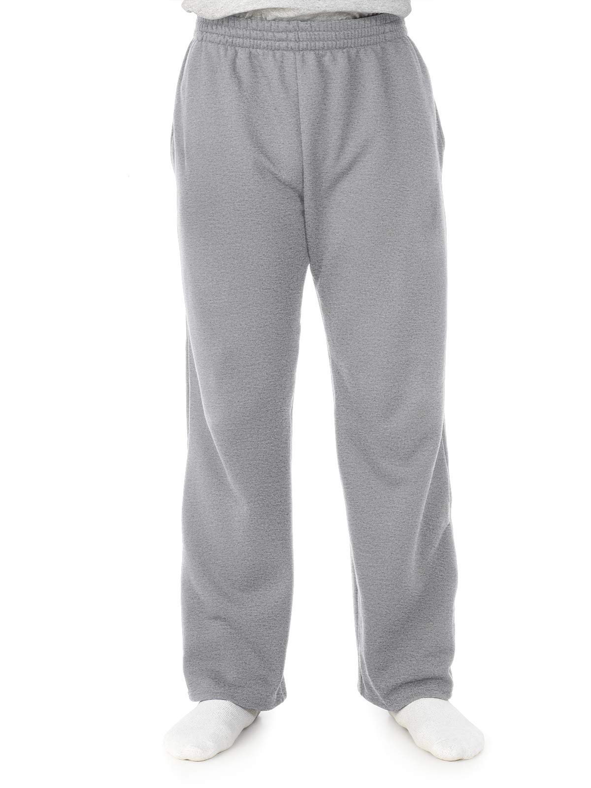 Fruit of the Loom Men's Soft Fleece Sweatpants with Open Bottom - Comfortable Lounge Pants for Relaxing at Home, Gym, or Running Errands