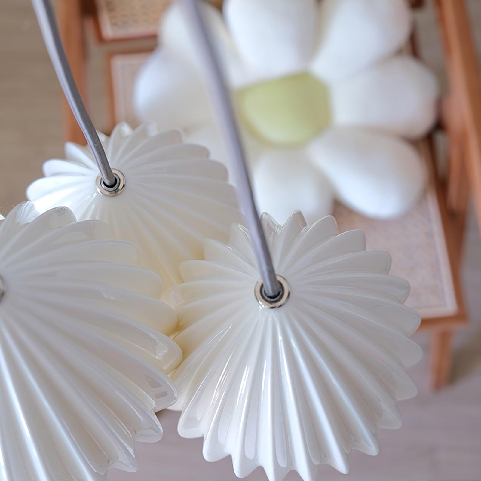 Modern Ceramic Ribbed Pendant Light Fixture - Handcrafted Farmhouse Ceiling Lamp for Kitchen Island, Dining Room & Bedroom Lighting