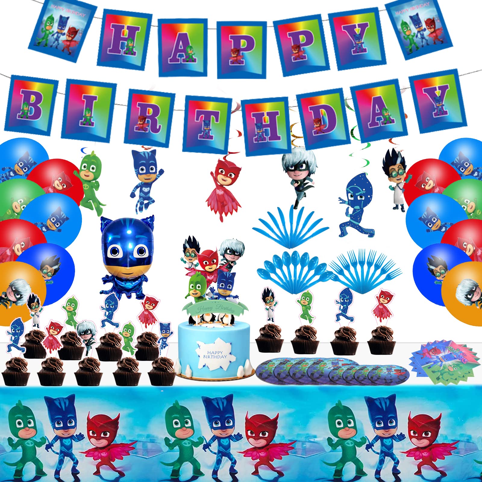 Red Green Blue Foil Balloons for Birthday Party Decorations - 3 Giant 30x15in & 3 Round Foil Balloons - Kids Baby Celebration Decor - Perfect for Birthday Parties, Baby Showers & Festive Ambiance Decor