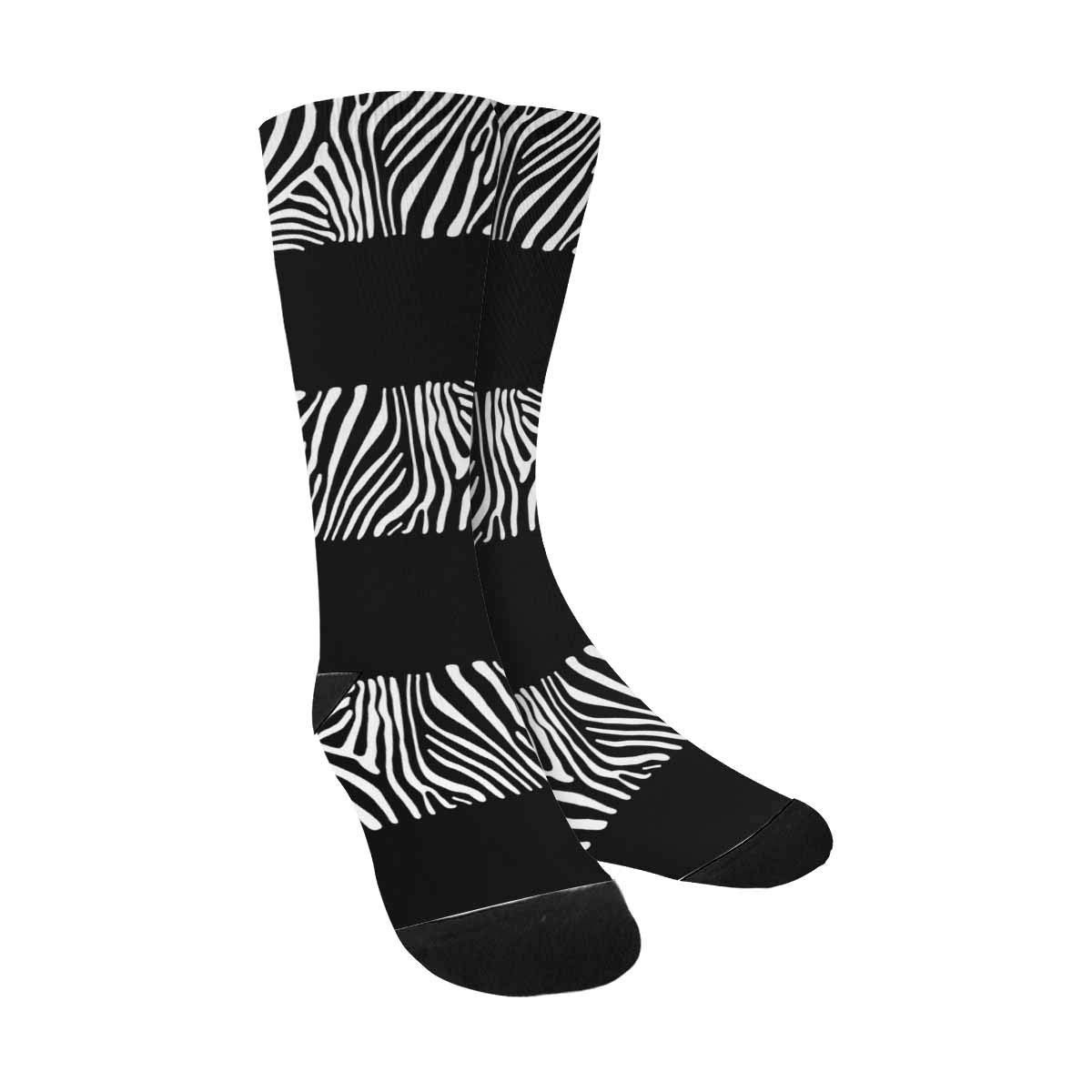 Abstract Zebra Print Crew Socks for Men & Women - Comfortable Athletic Socks with Sublimated Design - Perfect for Running, Gym Workouts & Casual Wear