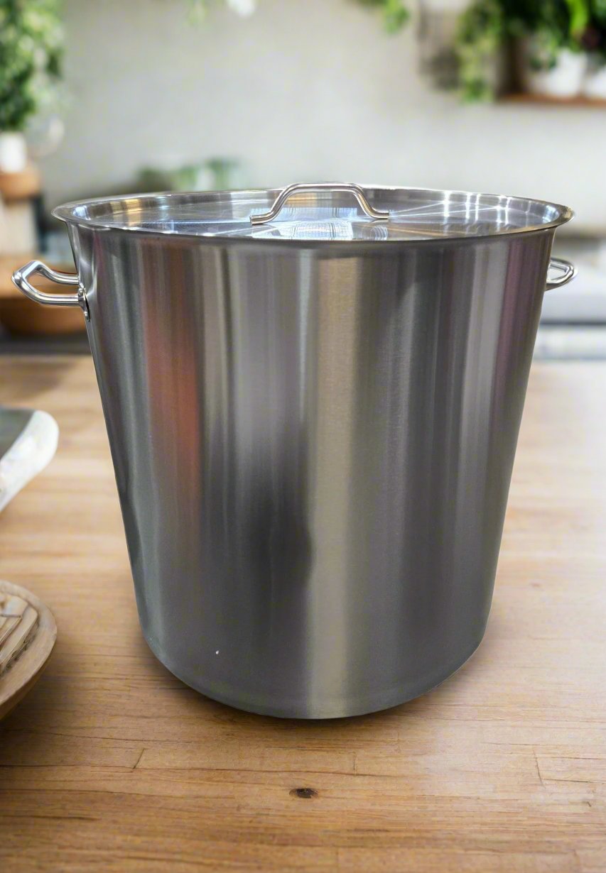 32L Stainless Steel Cooking Pot - Durable & Large Capacity for Home, Restaurant & Outdoor Cooking | Perfect for Soups, Stews & Boiling Pasta
