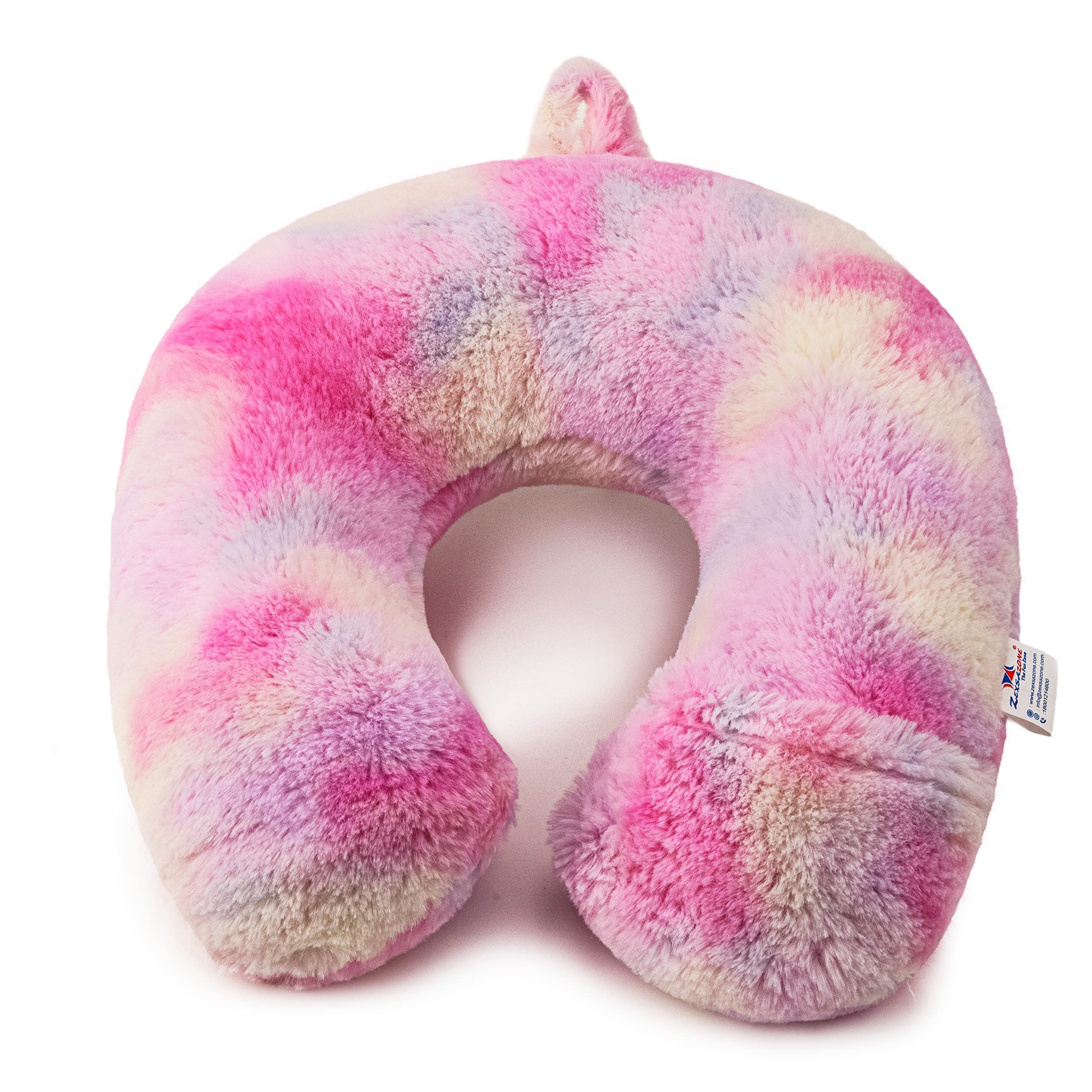 ZEXSAZONE Ultra Soft Plush Neck Pillow for Travel - Airplane, Car & Train Use - Comfortable Head Support Pillow for Sleeping, Relaxation & Long Trips