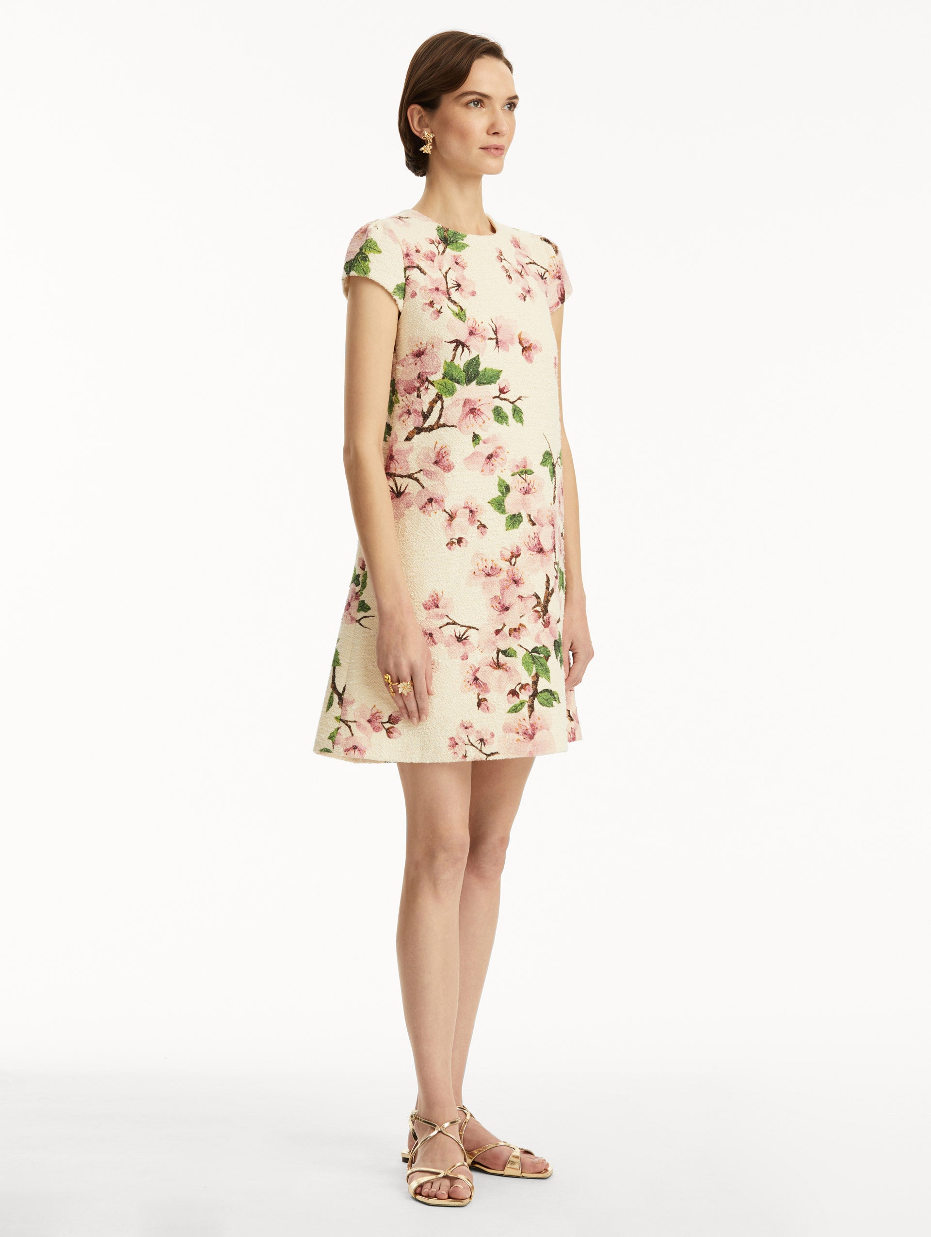 Cherry Blossom Embroidered Cap Sleeve Dress for Women - Floral Summer Dress with Japanese Style Embroidery - Perfect for Garden Parties, Tea Dates & Spring Weddings