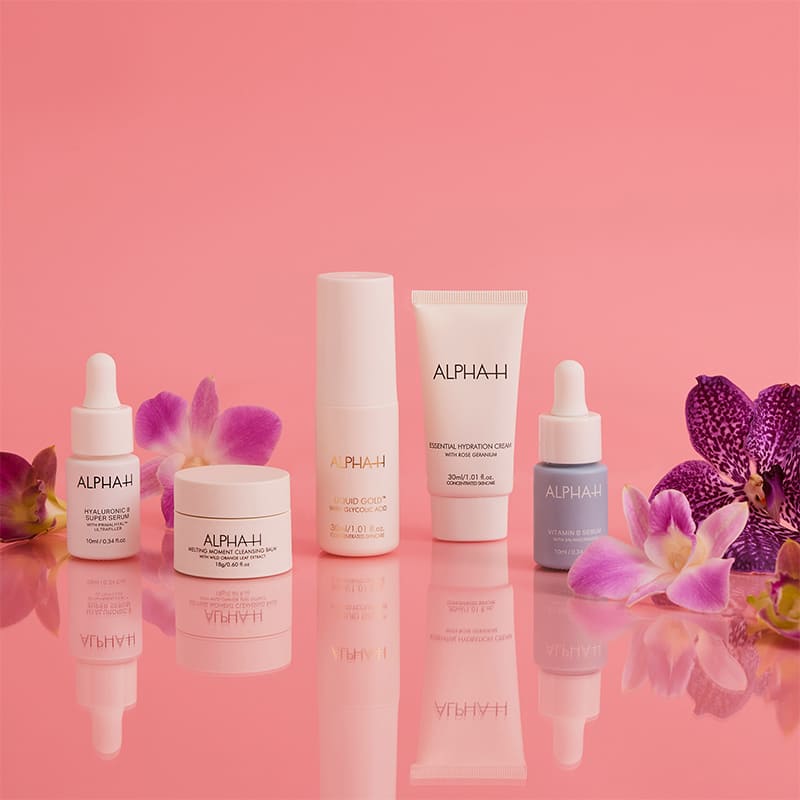 Alpha H Best Sellers Skincare Kit - Glycolic Acid Exfoliating Treatment & Hydrating Serum Set for Glowing Skin | Perfect for Nighttime Routine & Anti-Aging Care
