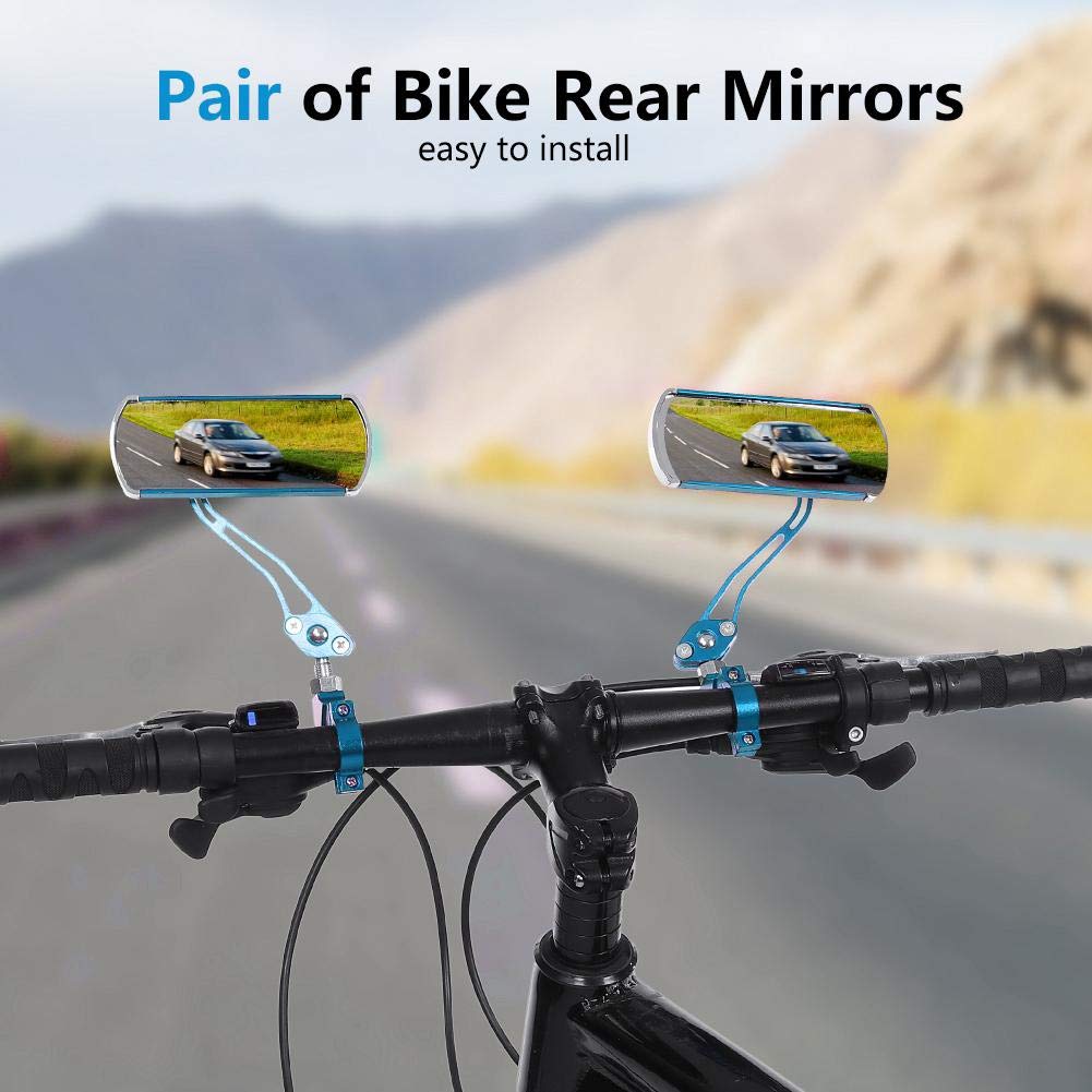 Keenso Bike Rear View Mirror - 360 Degree Adjustable Handlebar Mirror for Mountain & Road Bikes (1 Pair) - Perfect for Safe Cycling, Commuting and Outdoor Adventures