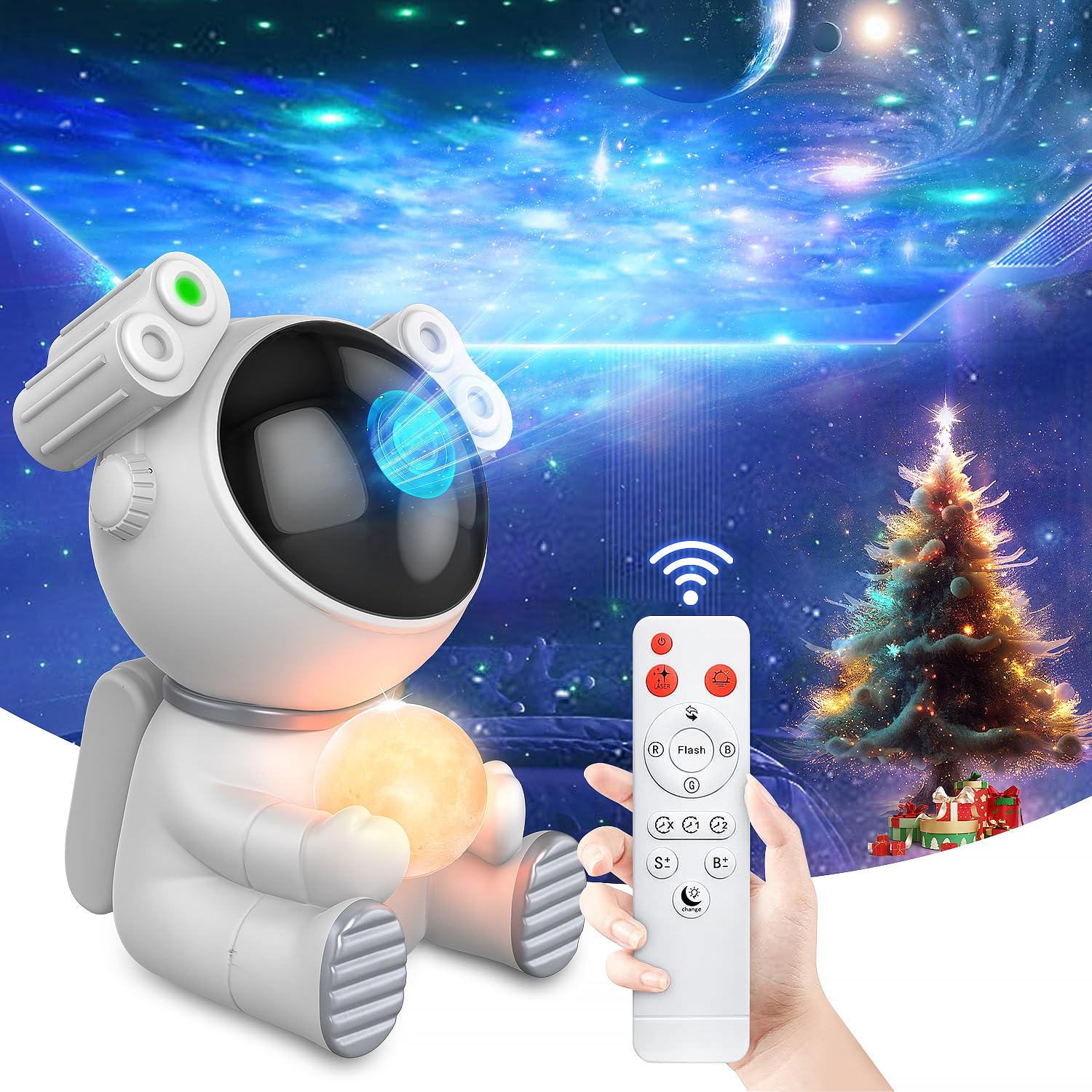 2023 Upgraded Astronaut Galaxy Star Projector 2.0 - Smart Night Light with Timer & Remote Control | 360° Starry Sky Projection for Bedroom, Nursery & Home Decor | Perfect for Kids Room, Romantic Dates & Relaxation Therapy