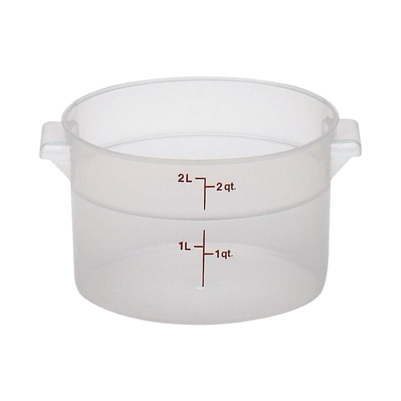 Cambro RFS2PP190 2 Quart Round Food Storage Container - Translucent Plastic, BPA-Free, Commercial & Home Kitchen Use for Meal Prep, Leftovers, and Bulk Food Storage