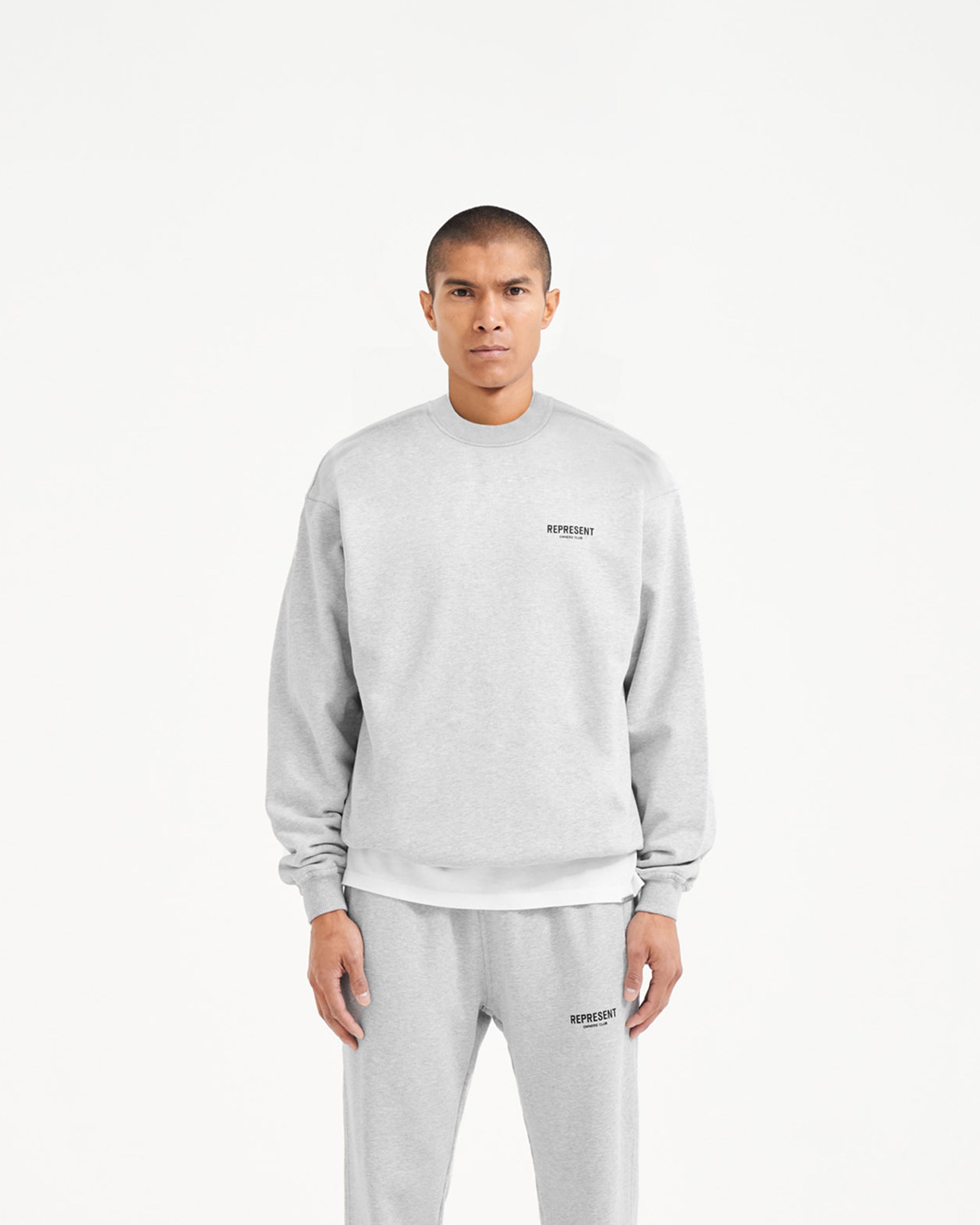 Represent Owners Club Sweater - Premium Ash Grey Pullover for Men & Women | Cozy Casual Wear for Street Style, Lounge & Everyday Outfits