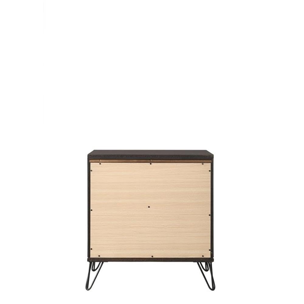 BOWERY HILL Transitional 2-Drawer Nightstand in Dark Merlot - Modern Bedside Table for Bedroom, Living Room & Guest Room - Solid Wood Nightstand with Storage Space