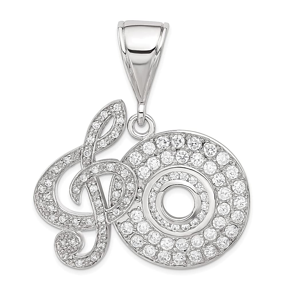 925 Sterling Silver Musical Note Pendant Necklace with Cubic Zirconia - Elegant Women's Jewelry Gift for Her - Perfect for Concerts, Anniversaries & Special Occasions