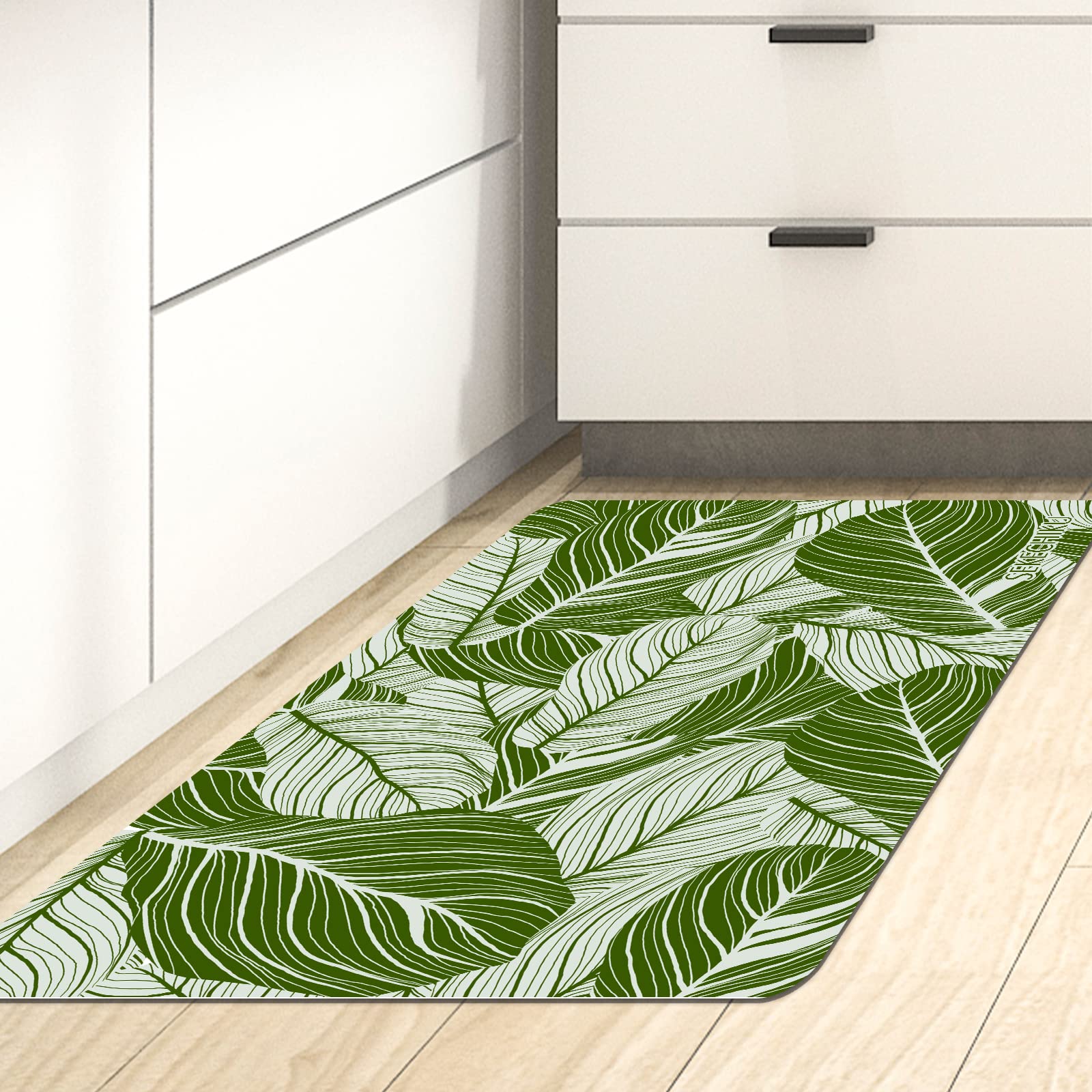 Non-Skid Washable Kitchen Rugs and Mats - 47.2''L x 19.6''W Runner Rugs for Kitchen Floor, Front of Sink, Hallway, Laundry Room, Bathroom, and Entryway