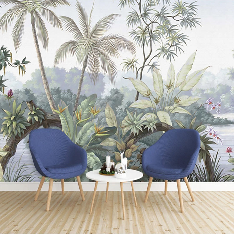 Trees Jungle Wallpaper - Exquisite Nature Inspired Décor for Living Room, Bedroom & Nursery | Eco-Friendly Peel & Stick Wall Mural