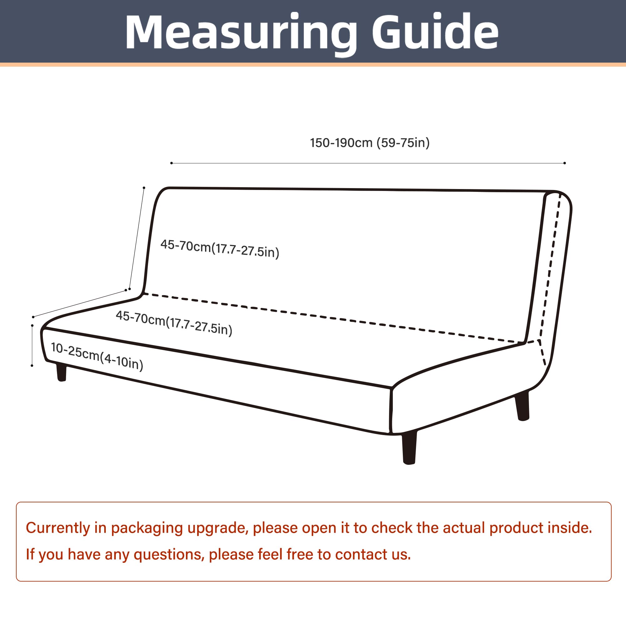 100% Waterproof Futon Covers - Leakproof Armless Sofa Covers with Stretch Jacquard Fabric | Washable Sofa Bed Slipcover for Kids, Pets, Dogs & Cats | Perfect for Living Room, Bedroom & Pet-Friendly Homes