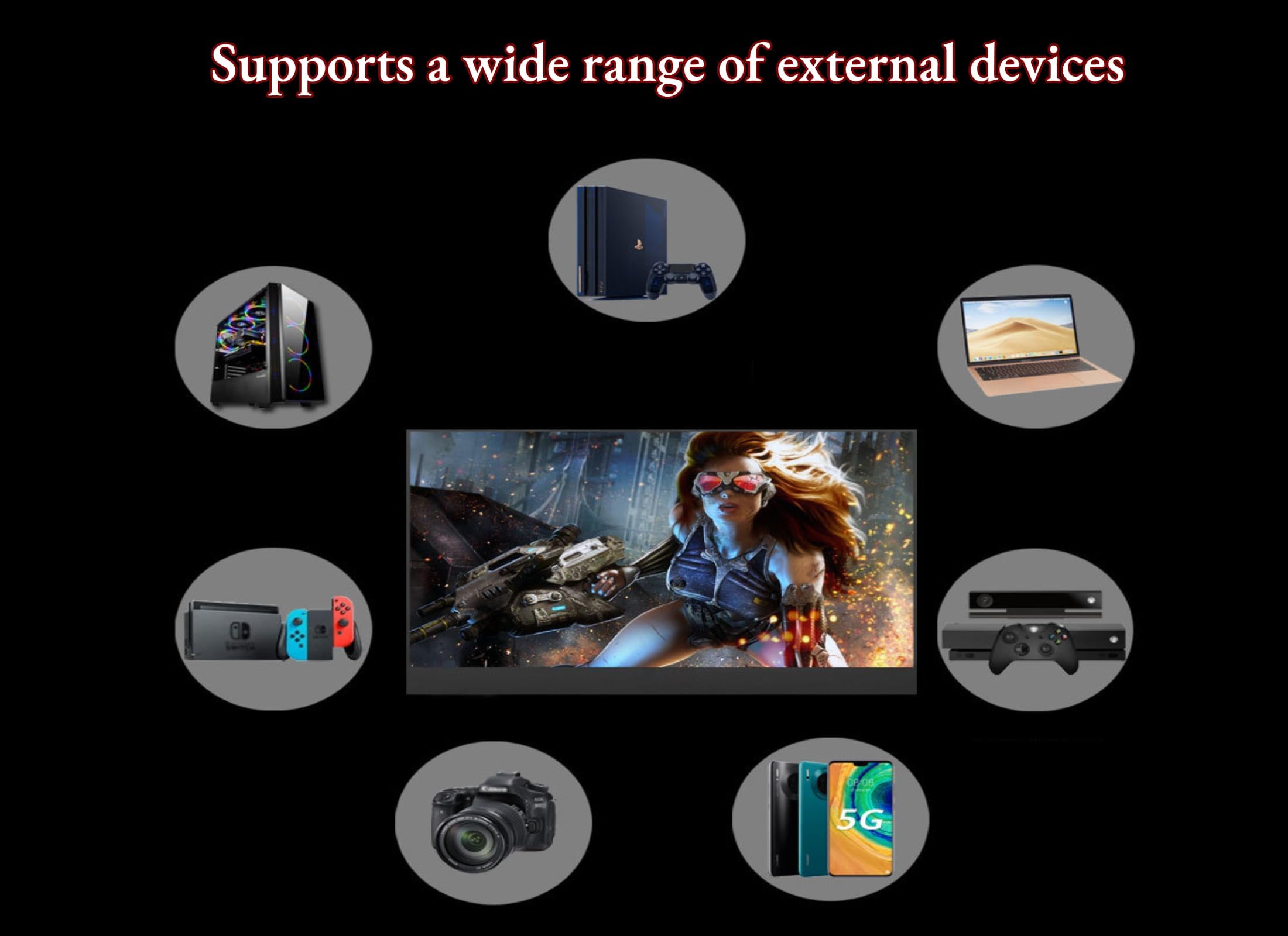 16 Inch Portable Monitor 1920x1200 IPS Eye Care Screen, USB-C HDMI Gaming Monitor with Dual Speakers for Laptop PC Mac - Perfect for Work, Gaming & Travel