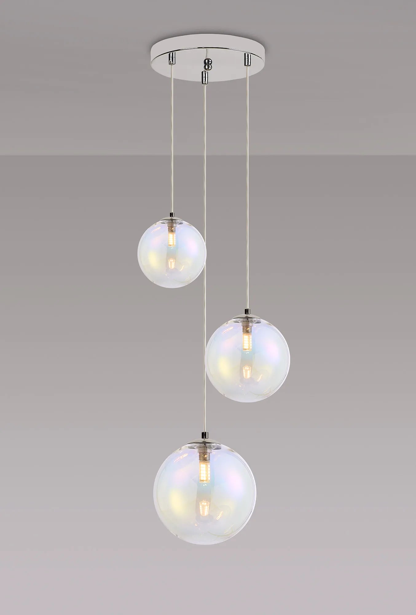 Austin 31cm Round Glass Pendant Light Fixture with 3 G9 Bulb Sockets - Perfect for Kitchen Island, Dining Room, and Modern Home Lighting