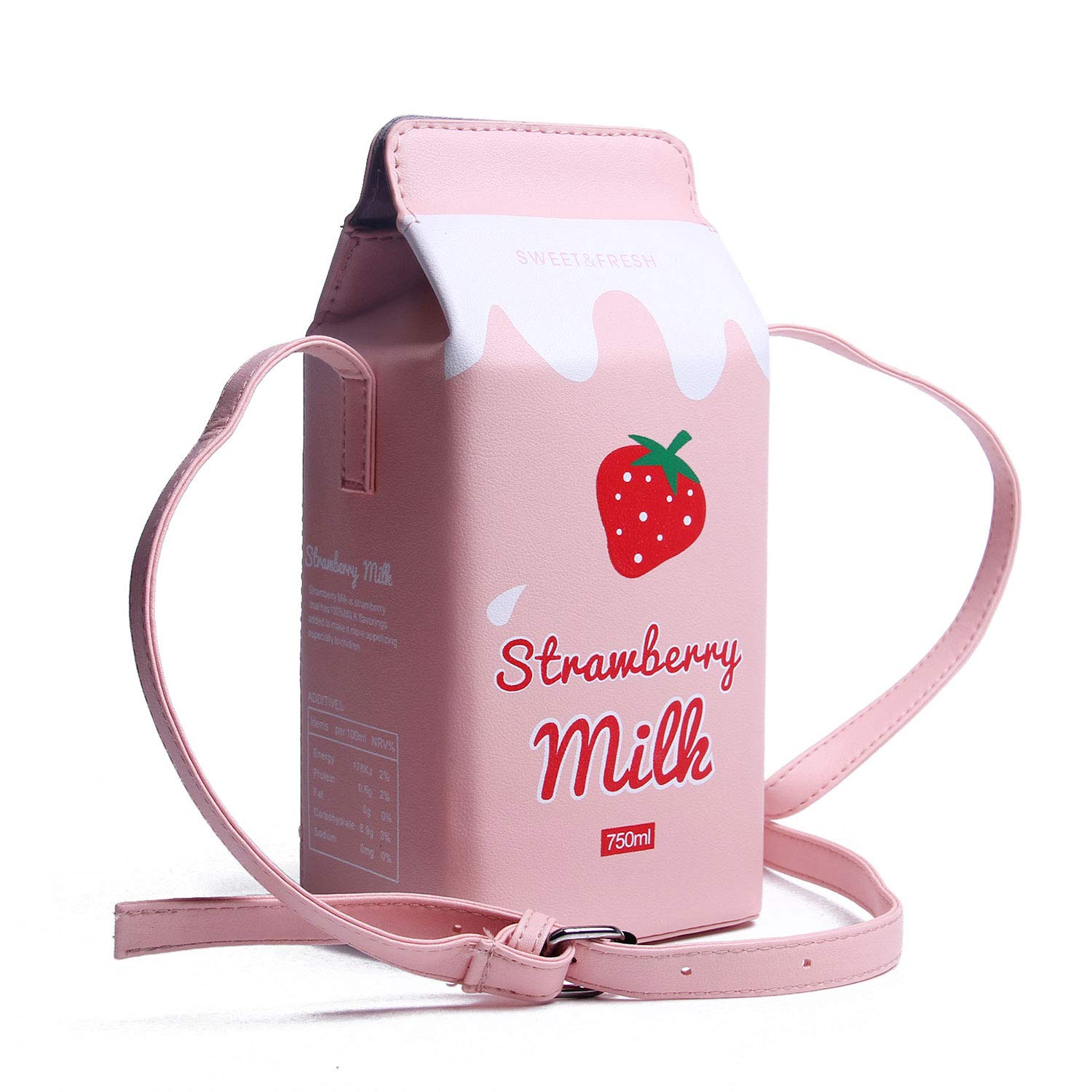 Lanpet Women's Unique Fruit-Themed Crossbody Bag - Banana Strawberry Milk Box Design Phone Wallet Purse for Girls | Perfect for School, Shopping & Travel Accessories