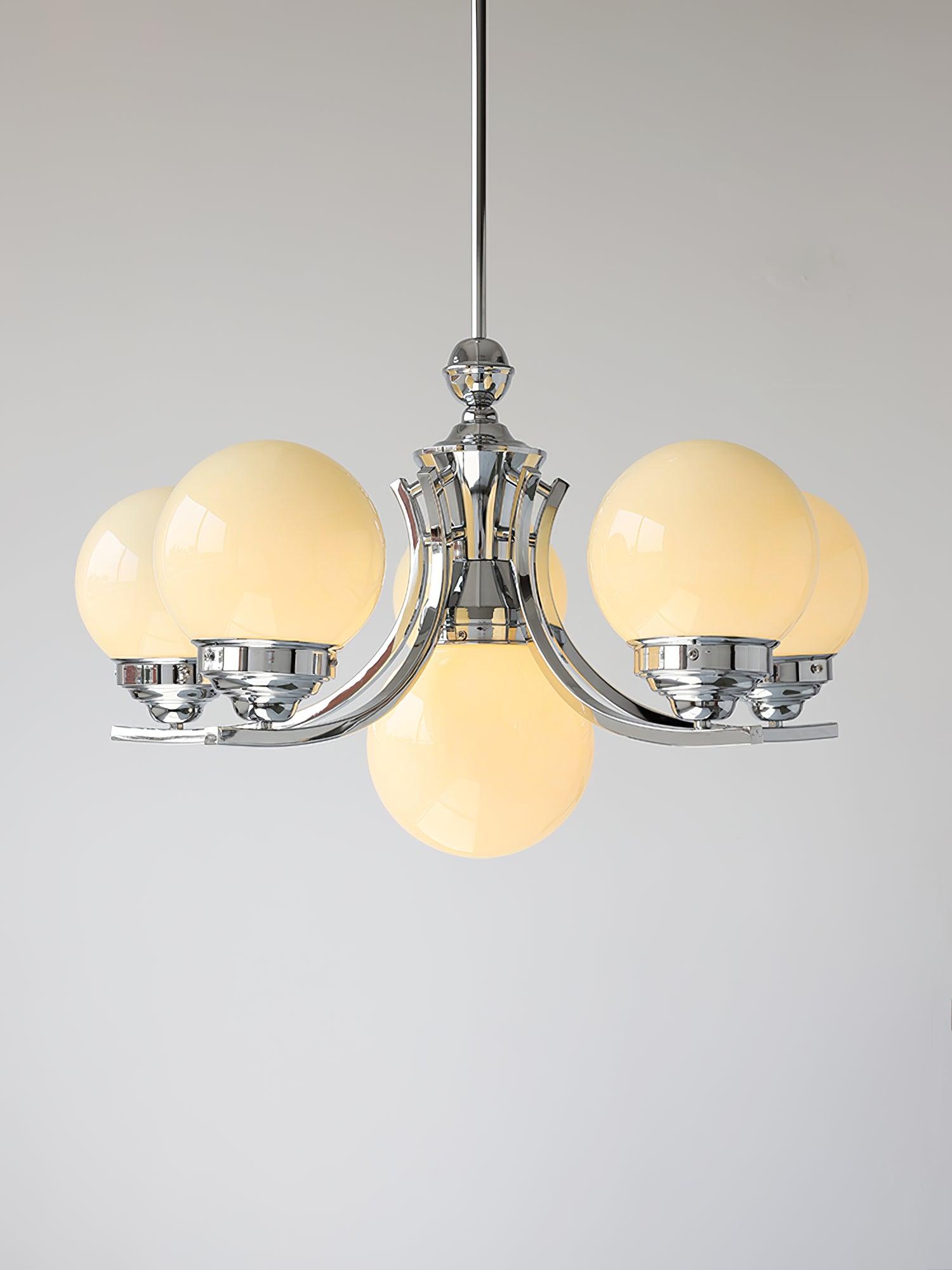 Stylish Dewdrop Globe Chandelier - Modern Crystal Glass Pendant Light Fixture for Dining Room, Bedroom, or Living Room Decor