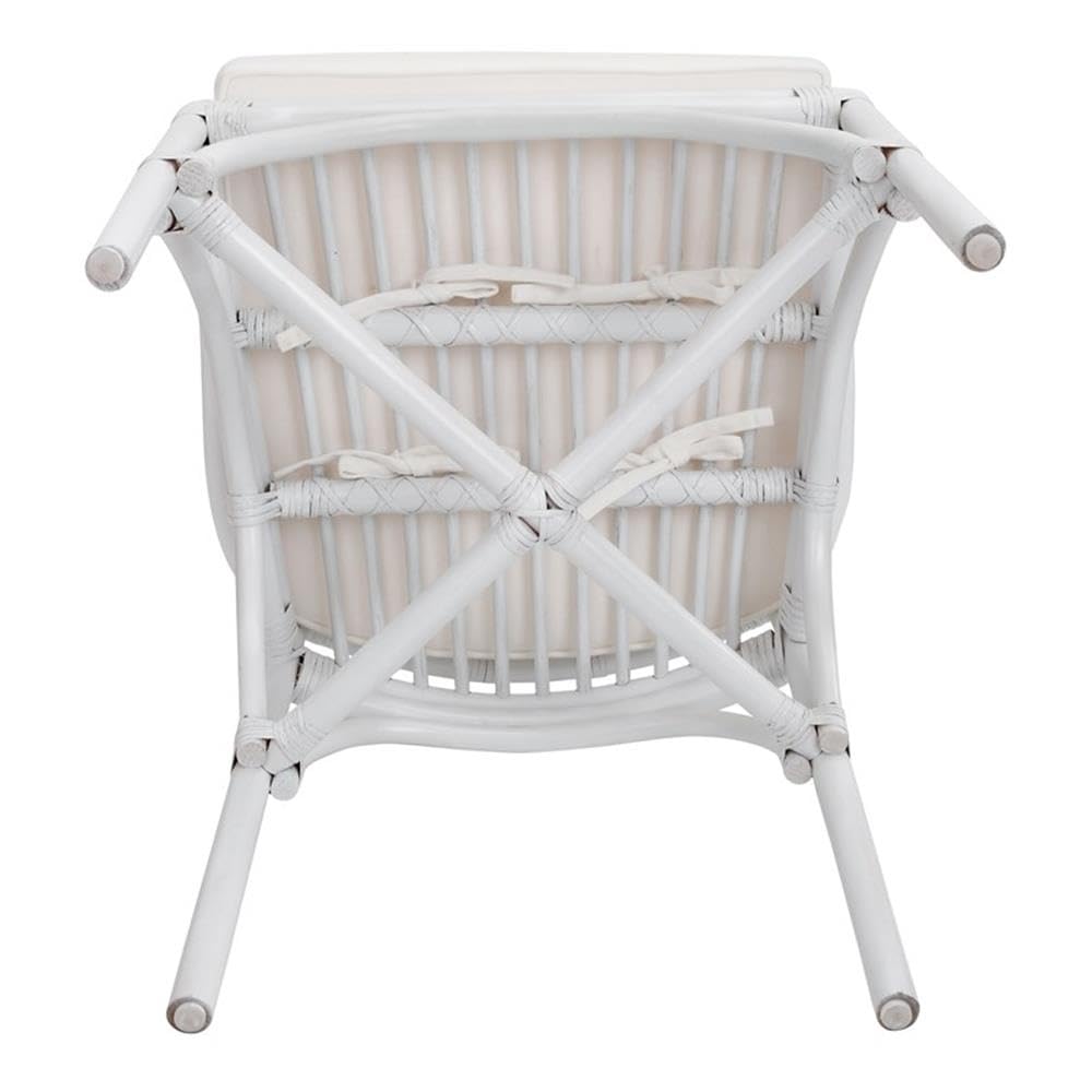 NPD Furniture & More Kara Rattan Arm Chair - Woven Rattan Accent Chair for Living Room, Patio, or Bedroom - Comfortable Boho Style Lounge Chair for Indoor & Outdoor Use