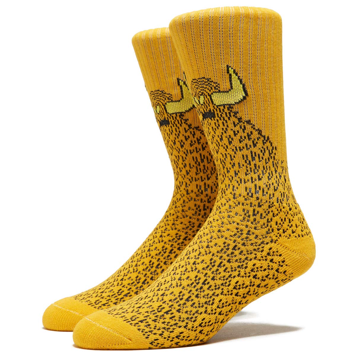 Toy Machine Furry Monster Socks - Mustard Yellow Fun Novelty Socks for Men & Women - Perfect for Cosplay, Gifts, and Casual Wear