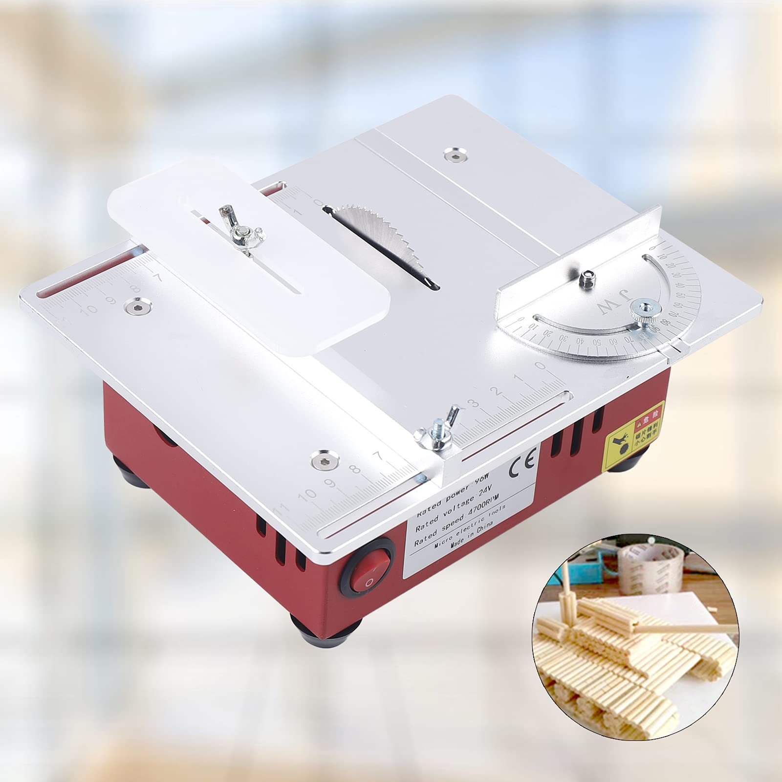 DNYSYSJ 96W Mini Table Saw for Wood, Metal & Plastic - DIY Cutting Tool for Home & Workshop