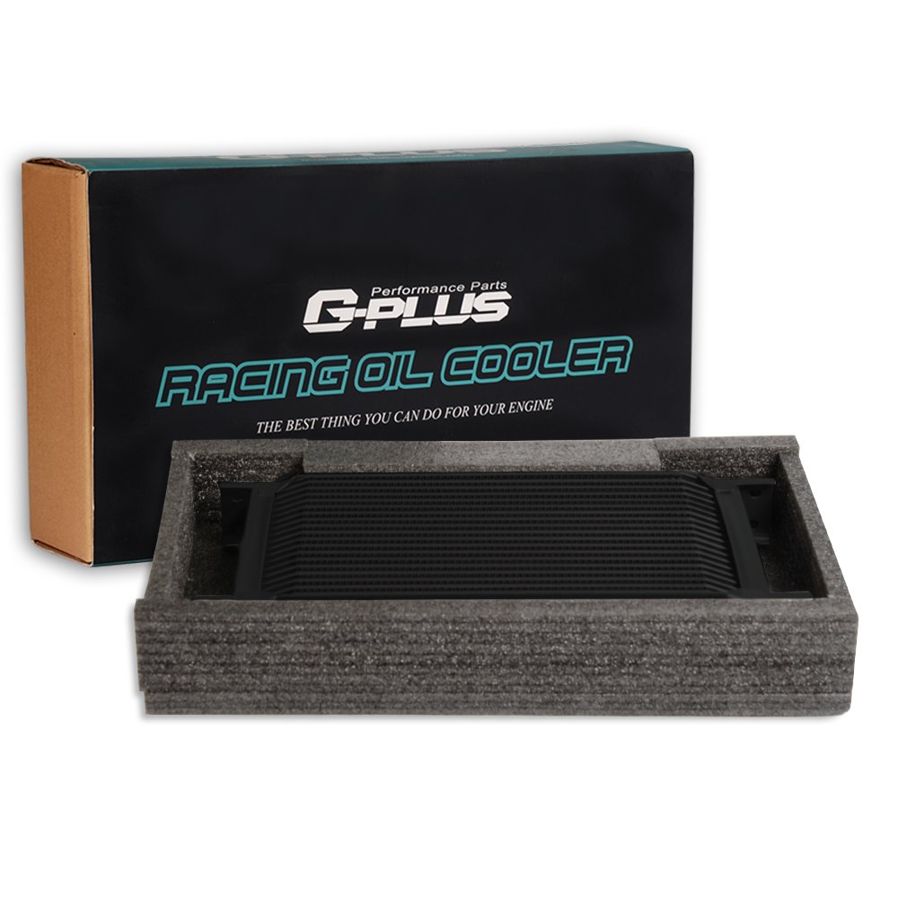 G-PLUS 16 Row AN10 Thermostat Adaptor Universal Aluminum Engine & Transmission Oil Cooler Kit - High Performance Cooling for Cars & Trucks | Ideal for Racing, Towing & Off-Road Use