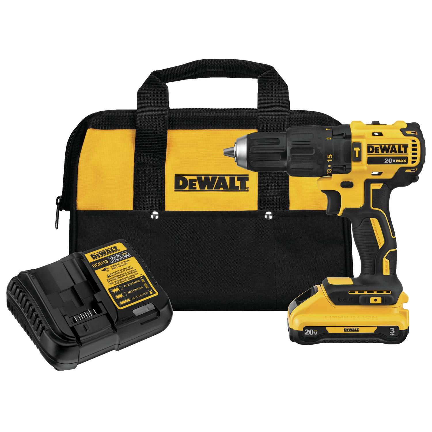 DEWALT DCD778L1 20V Max* Cordless Compact Hammer Drill/Driver Kit - Powerful Lightweight Drill for Wood, Metal & Masonry - Perfect for DIY, Construction & Home Improvement Projects