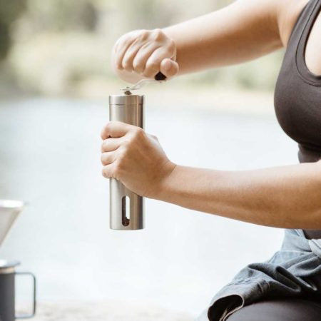 Premium Grosche BREMEN MINI Manual Burr Coffee Grinder - Adjustable Coarseness for Espresso, French Press & Pour Over - Portable & Compact for Travel, Camping & Home Use