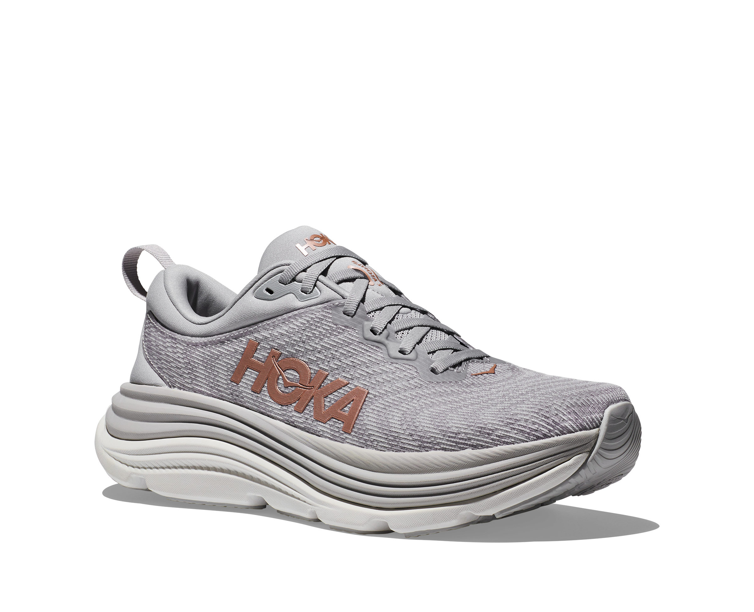 Women's HOKA Gaviota 5 Running Shoes - Harbor Mist/Rose Gold - Stability & Cushion for Road Running, Walking & Everyday Comfort
