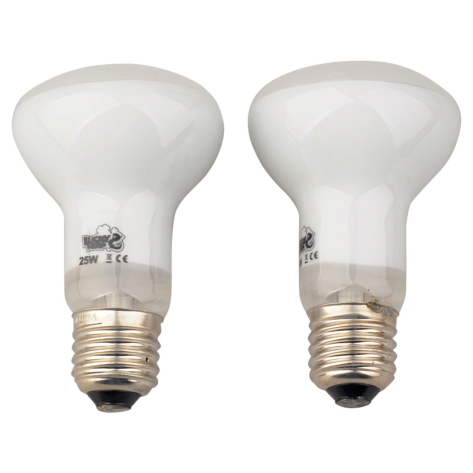 LUCKY HERP Reptile Basking Spot Lamp - 25W Daylight Heat Bulb 2-Pack for Terrariums & Vivariums - Ideal for Lizards, Turtles, and Snakes