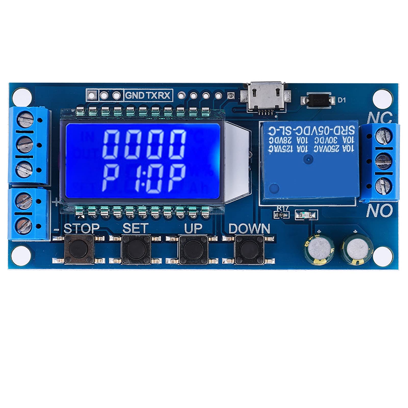 5V 12V 24V Timer Relay Module with LCD Display - Adjustable Time Delay Relay (0.01s-9999min) for Home Automation, Industrial Control, and DIY Electronics Projects
