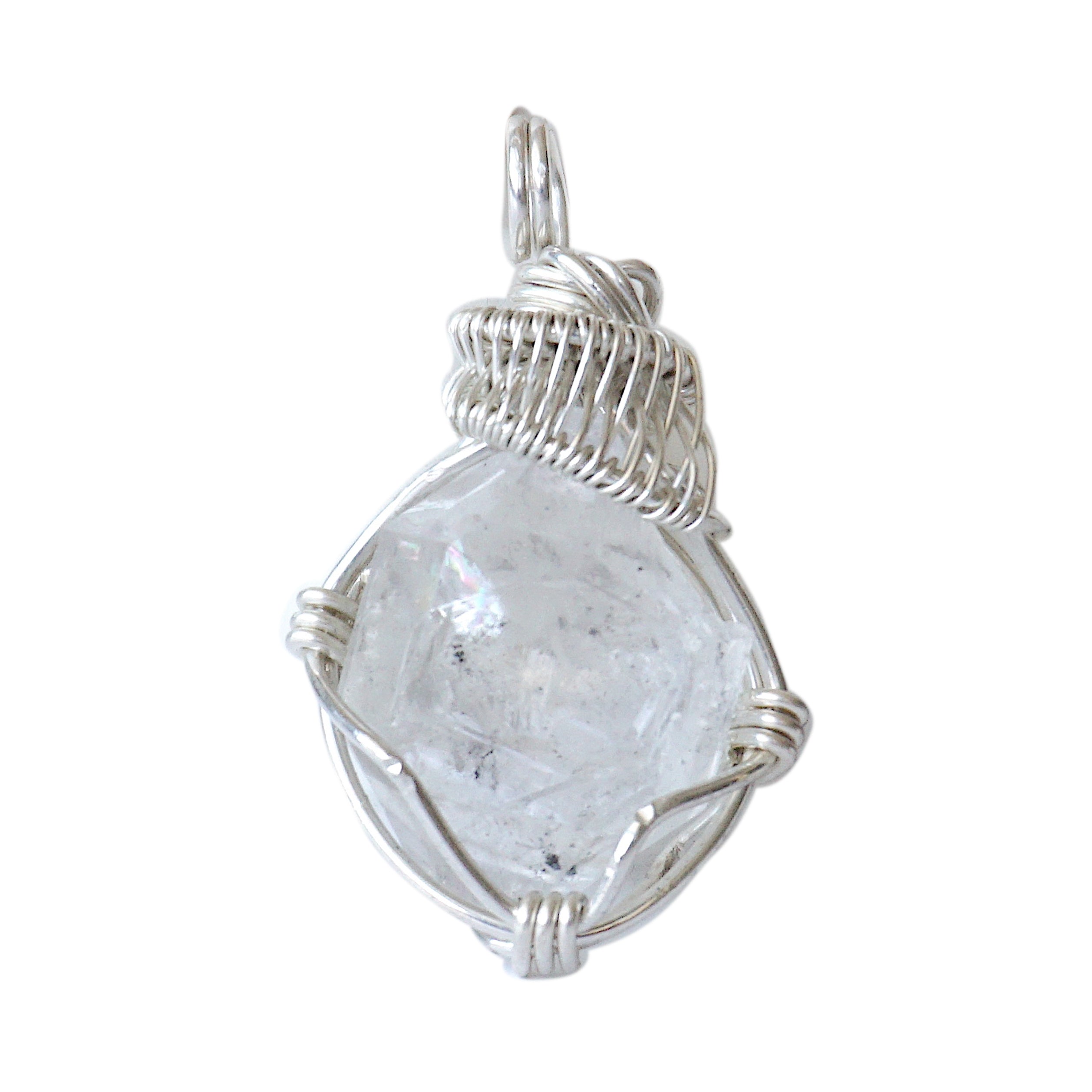 Herkimer Diamond Necklace with Sterling Silver Chain - Elegant Crystal Jewelry for Women, Gift for Her, Perfect for Weddings & Special Occasions