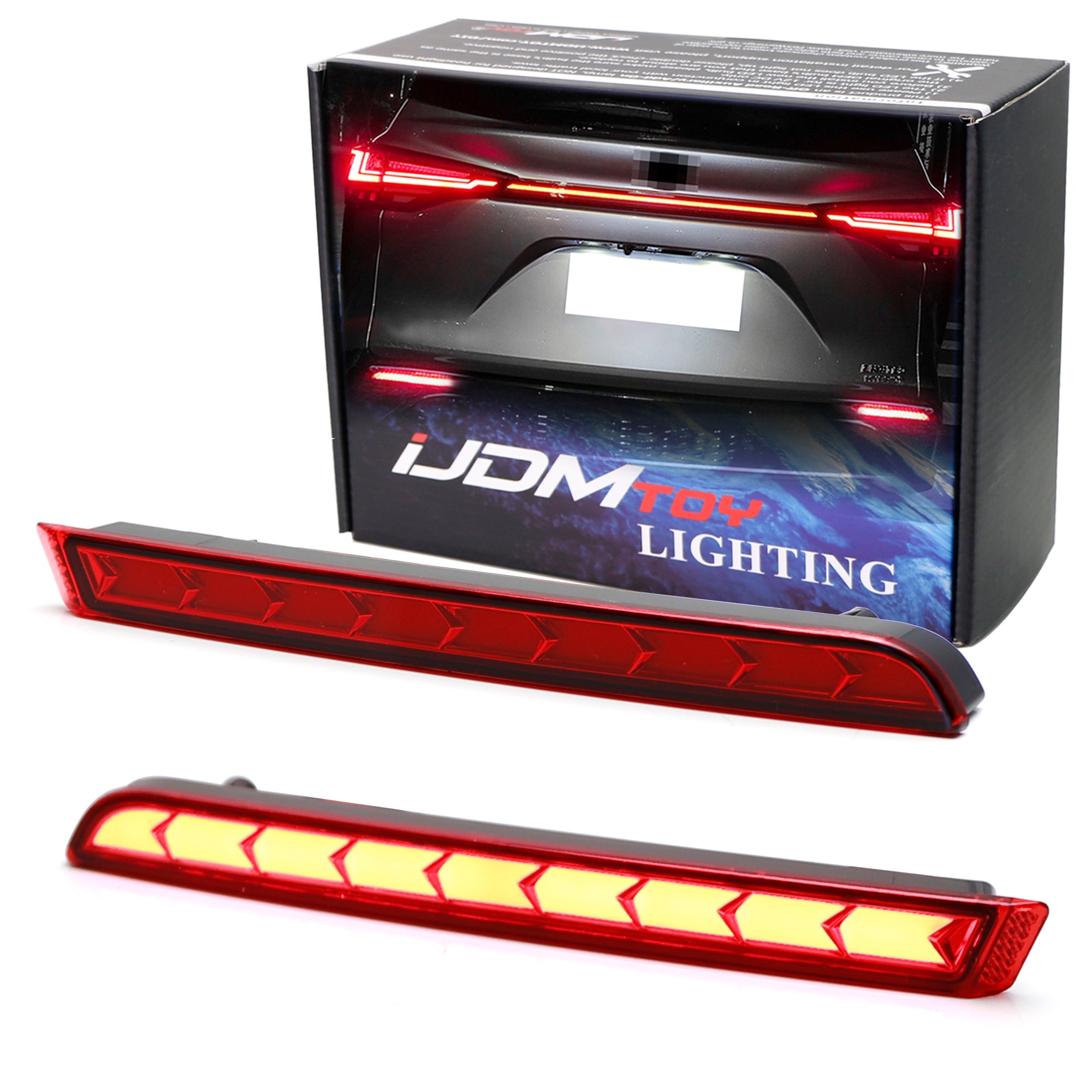 Dark Red LED Lower Bumper Reflector Lights for 2021-2023 Toyota Sienna - Upgrade Your Vehicle's Style & Safety for Night Driving