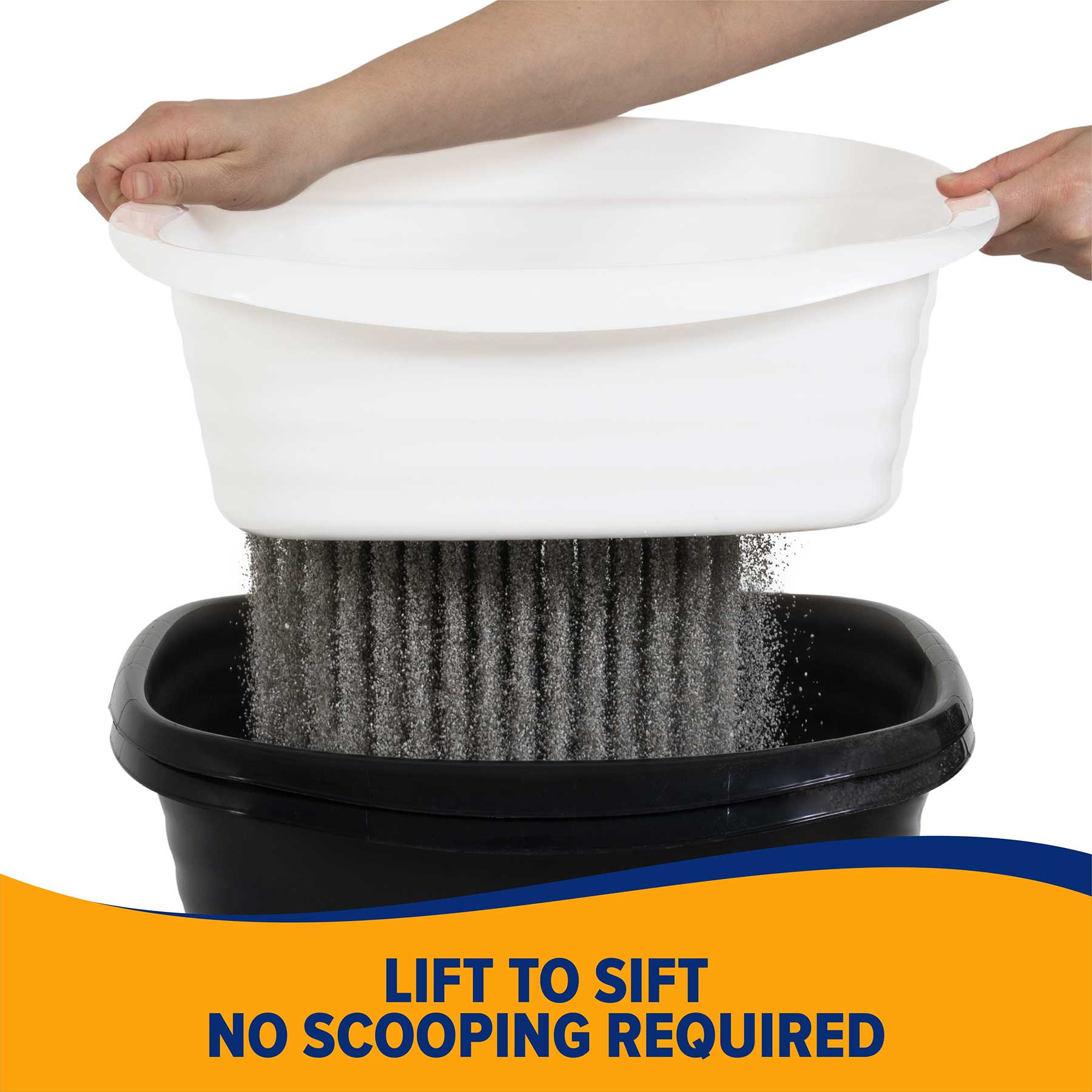 Arm & Hammer Sifting Litter Box for Cats - Odor Control Cat Litter Pan with Sifter System - Easy Clean Self Cleaning Litter Box for Small & Large Cats - Perfect for Home, Apartment or Travel Use
