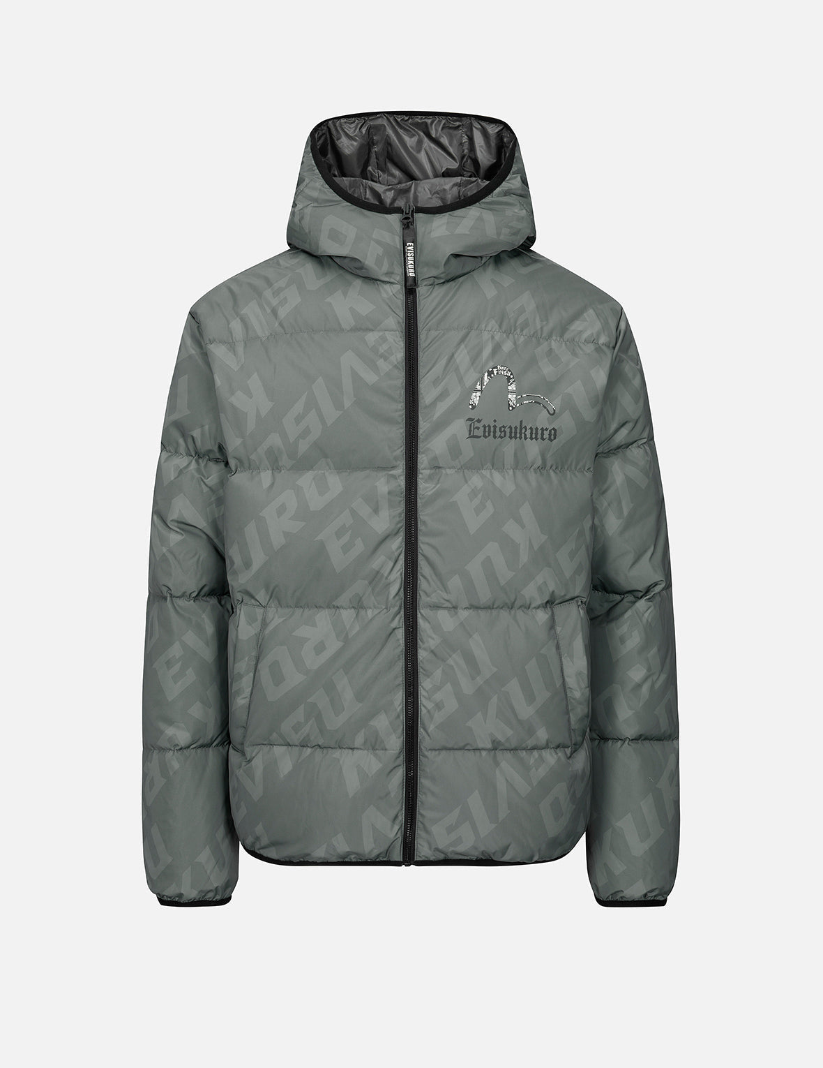 Stylish Monogram Print Puffer Jacket for Women - Lightweight Down Coat for Winter & Fall - Perfect for Outdoor Activities & Casual Wear