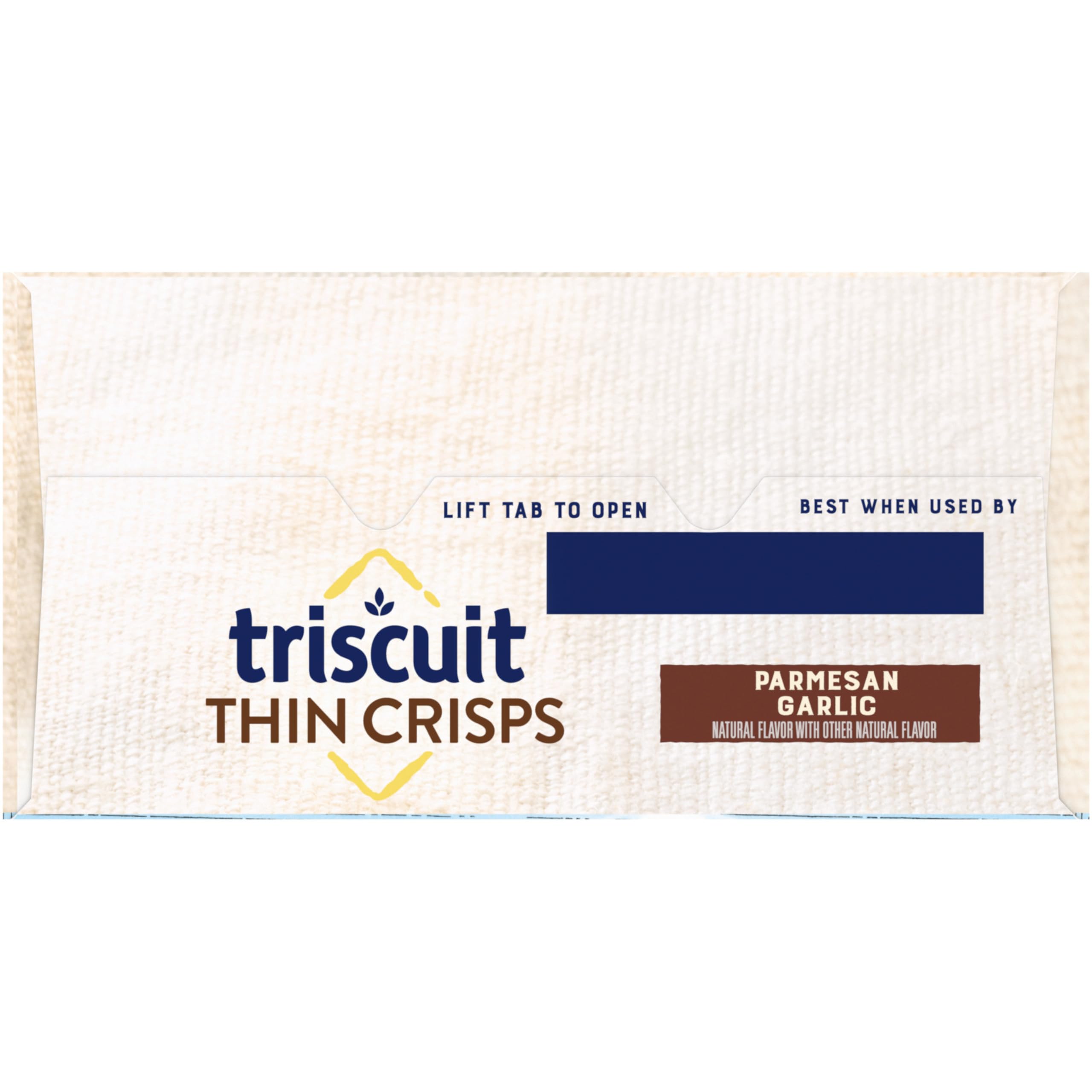 Triscuit Thin Crisps Parmesan Garlic Whole Grain Wheat Crackers - Healthy Lunch Snacks, Bulk Pack of 6 (7.1 oz Each) - Perfect for Office, School, Picnics & Party Platters